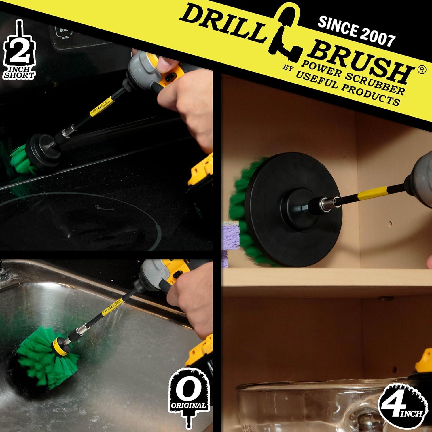 Kit de Cepillos de Limpieza Drillbrush Verde para Cocina