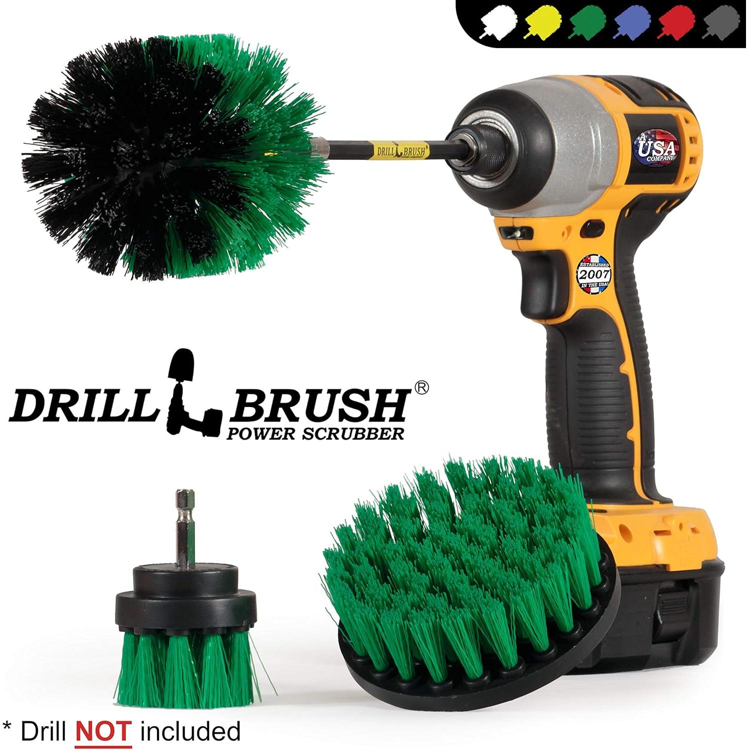 Kit de Cepillos de Limpieza Drillbrush Verde para Cocina