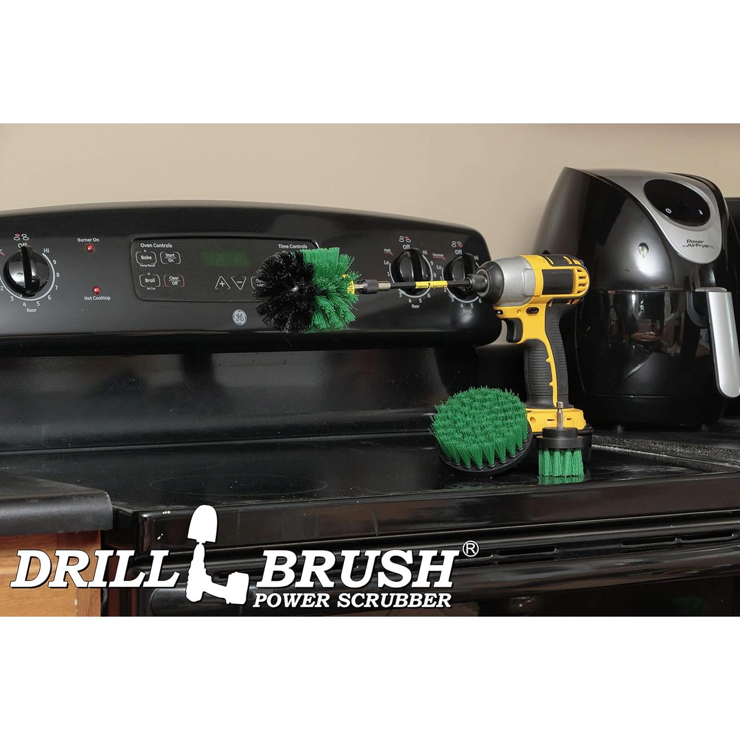 Kit de Cepillos de Limpieza Drillbrush Verde para Cocina