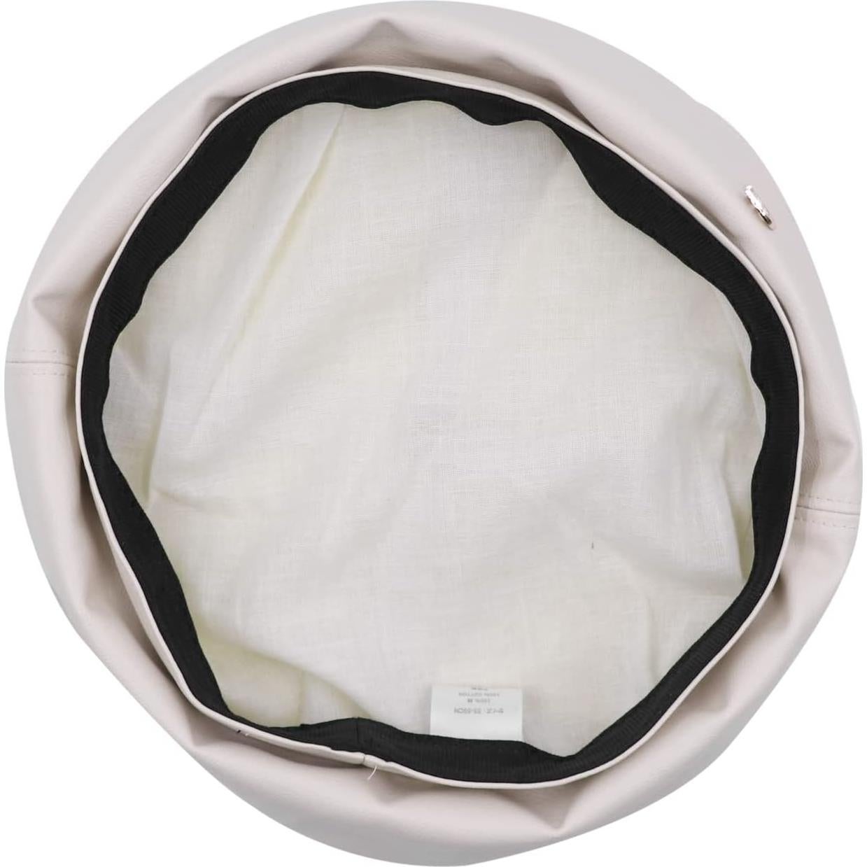 Gorro Boina Clásico de PU para Mujeres - Ajustable Beige