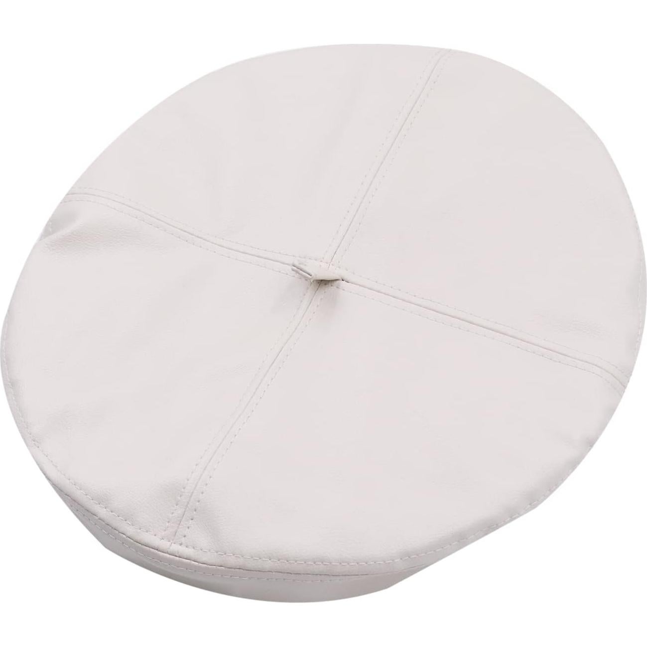 Gorro Boina Clásico de PU para Mujeres - Ajustable Beige