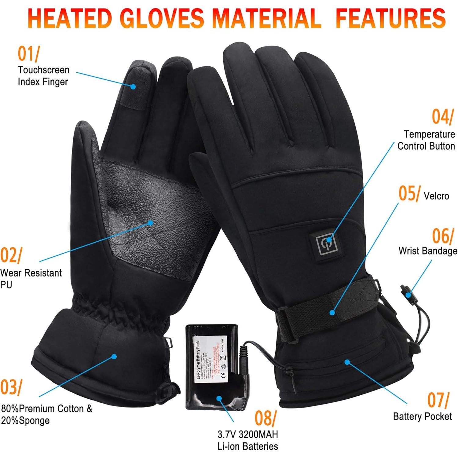 Guantes Térmicos Eléctricos SPRING SHOP 3.7V Impermeables