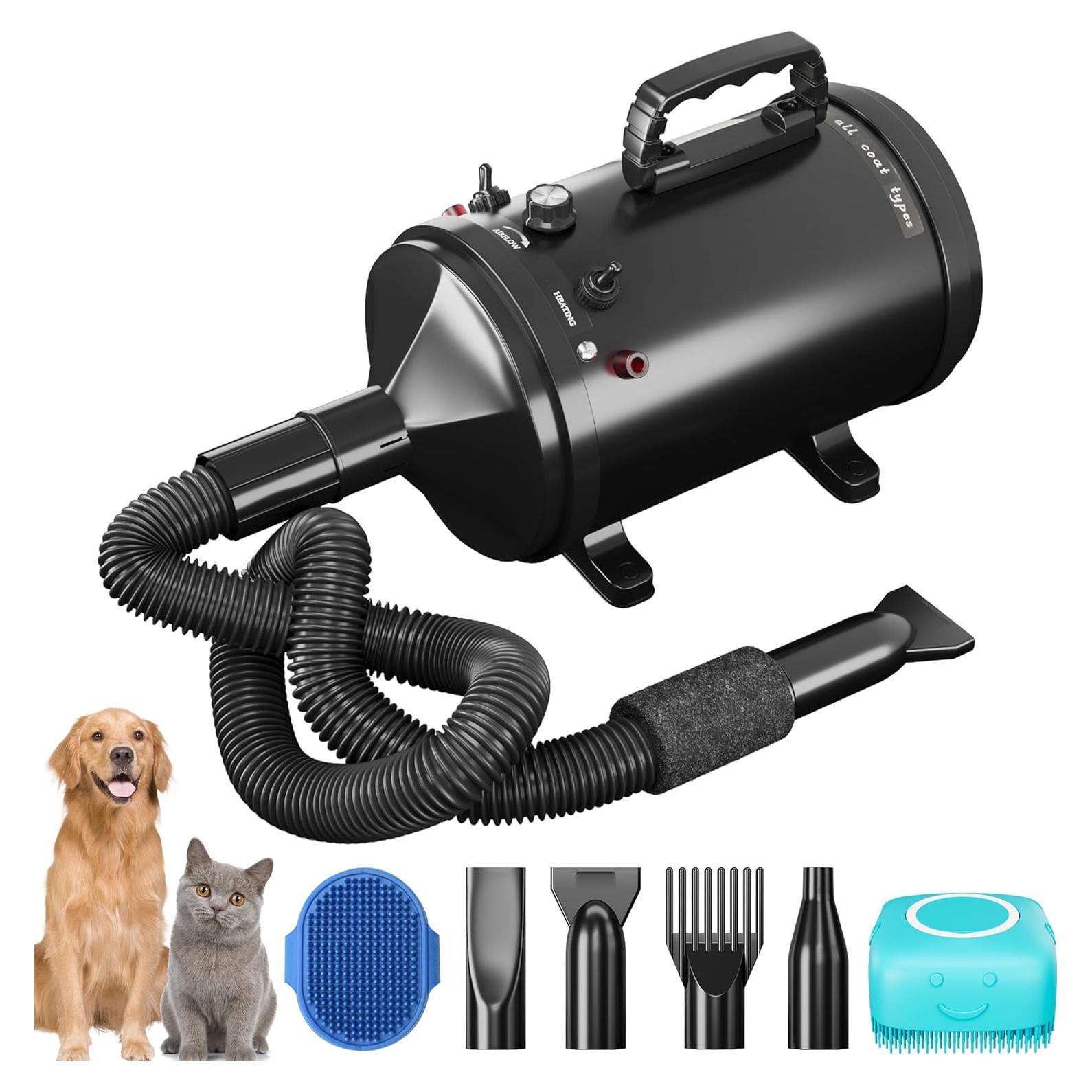 Secador Profesional para Mascotas COTUBLR Negro 4 Boquillas