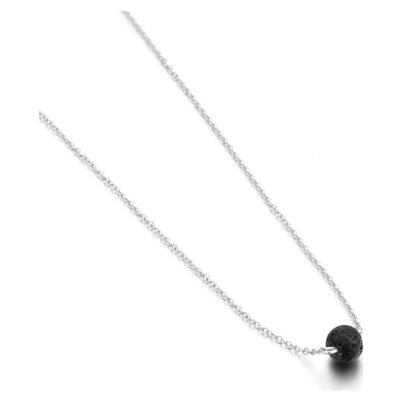 Collar de piedras de lava difusor de aceite esencial Mystiqs 45.72 cm