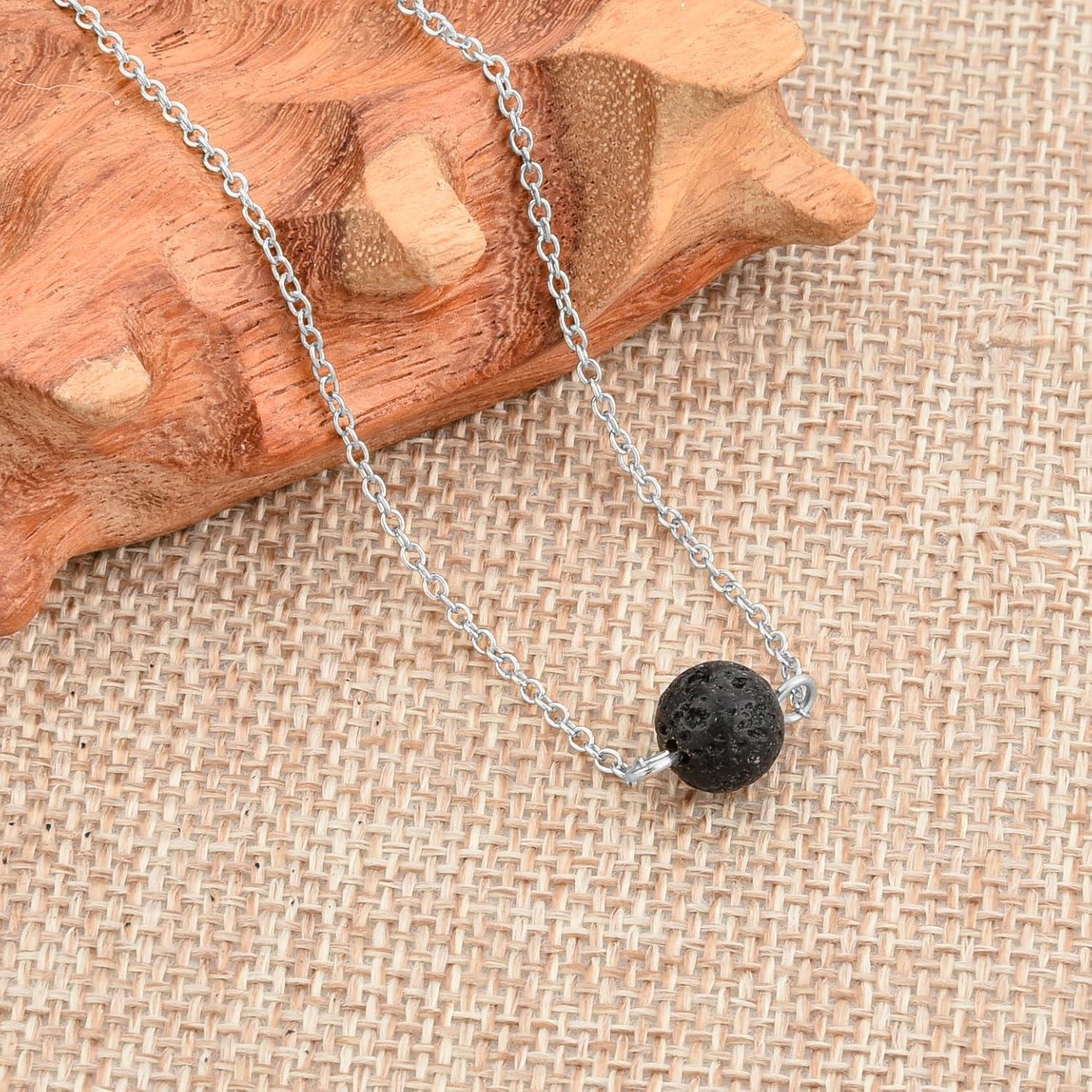 Collar de piedras de lava difusor de aceite esencial Mystiqs 45.72 cm