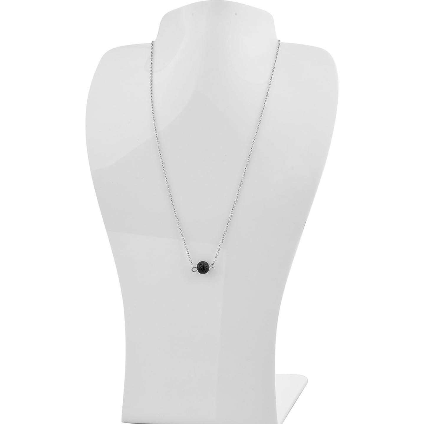 Collar de piedras de lava difusor de aceite esencial Mystiqs 45.72 cm