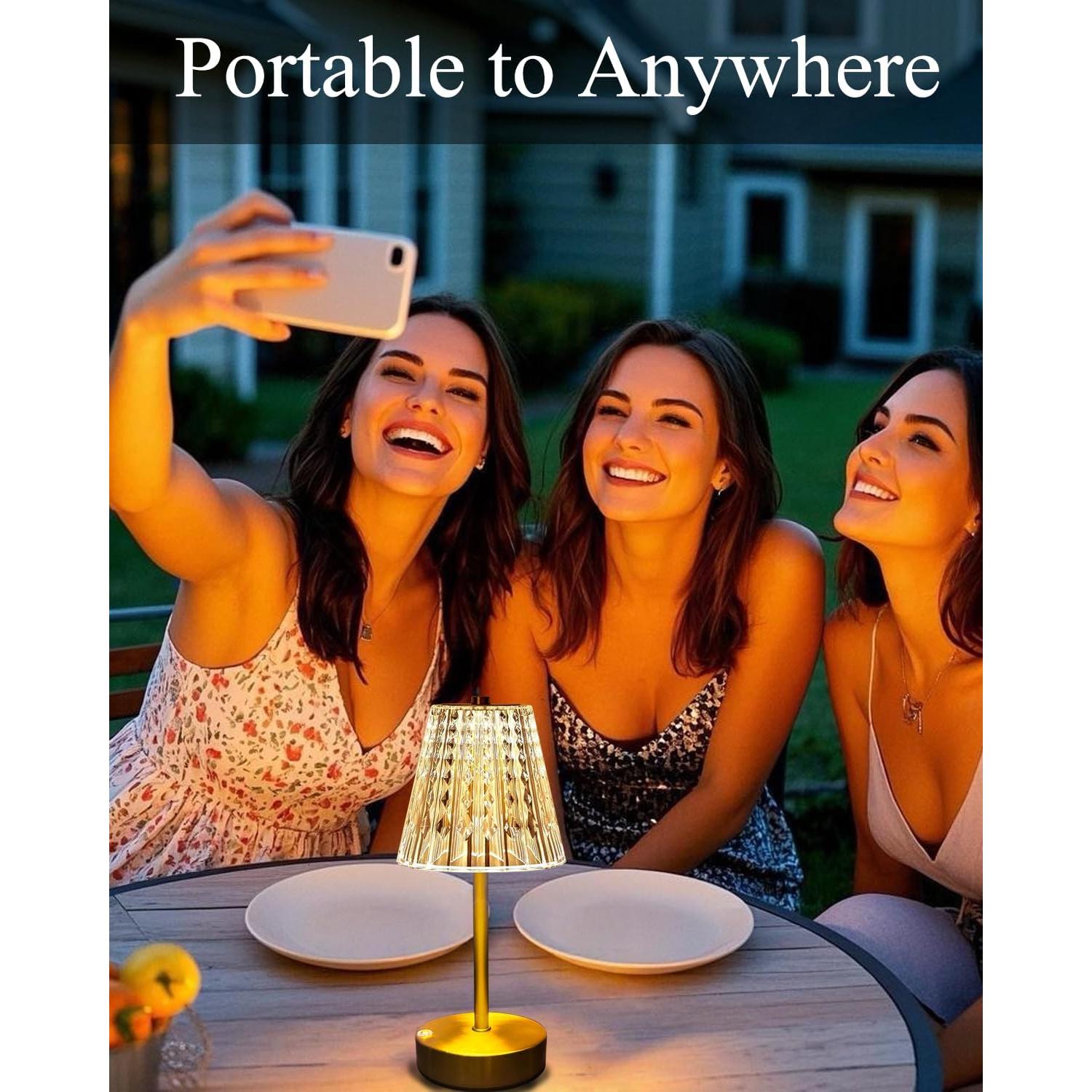 Lámpara de Mesa Inalámbrica Dorada Recargable 5000mAh