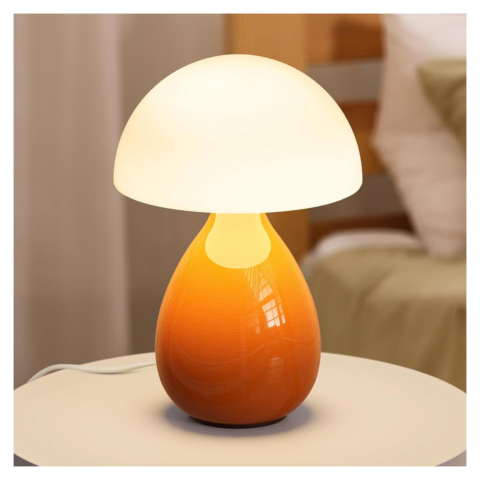 Lámpara de Hongo VanBoLon LED Regulable Blanca y Naranja