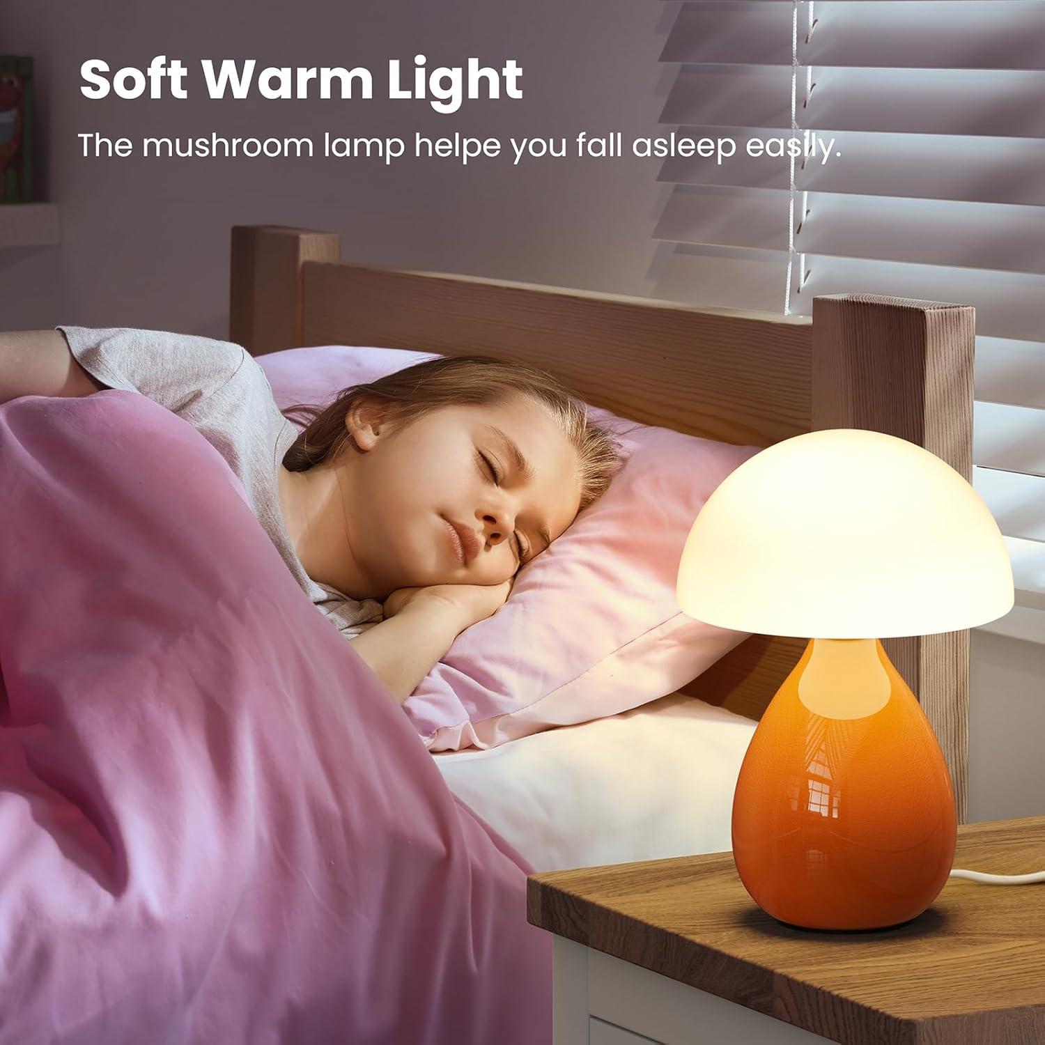 Lámpara de Hongo VanBoLon LED Regulable Blanca y Naranja