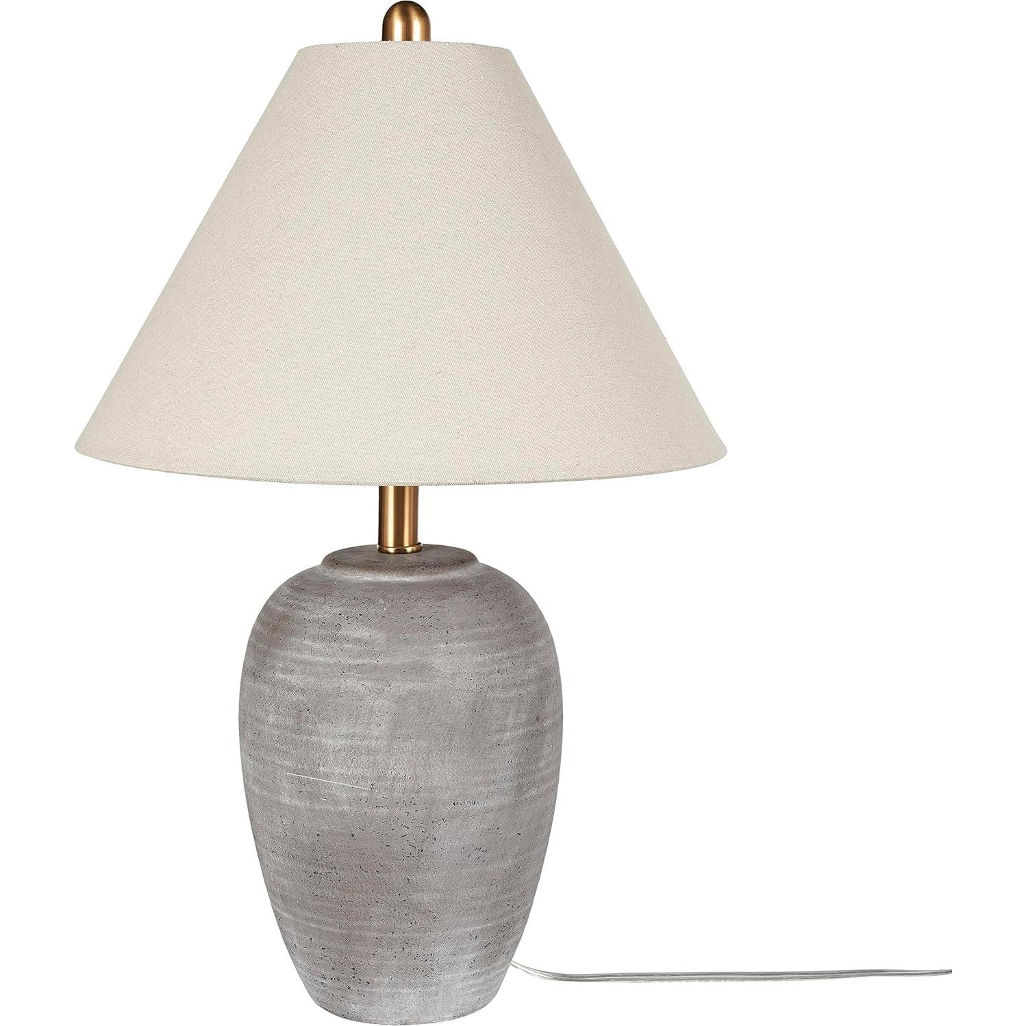 Lámpara de mesa rústica Nourison de cerámica marrón 58 cm