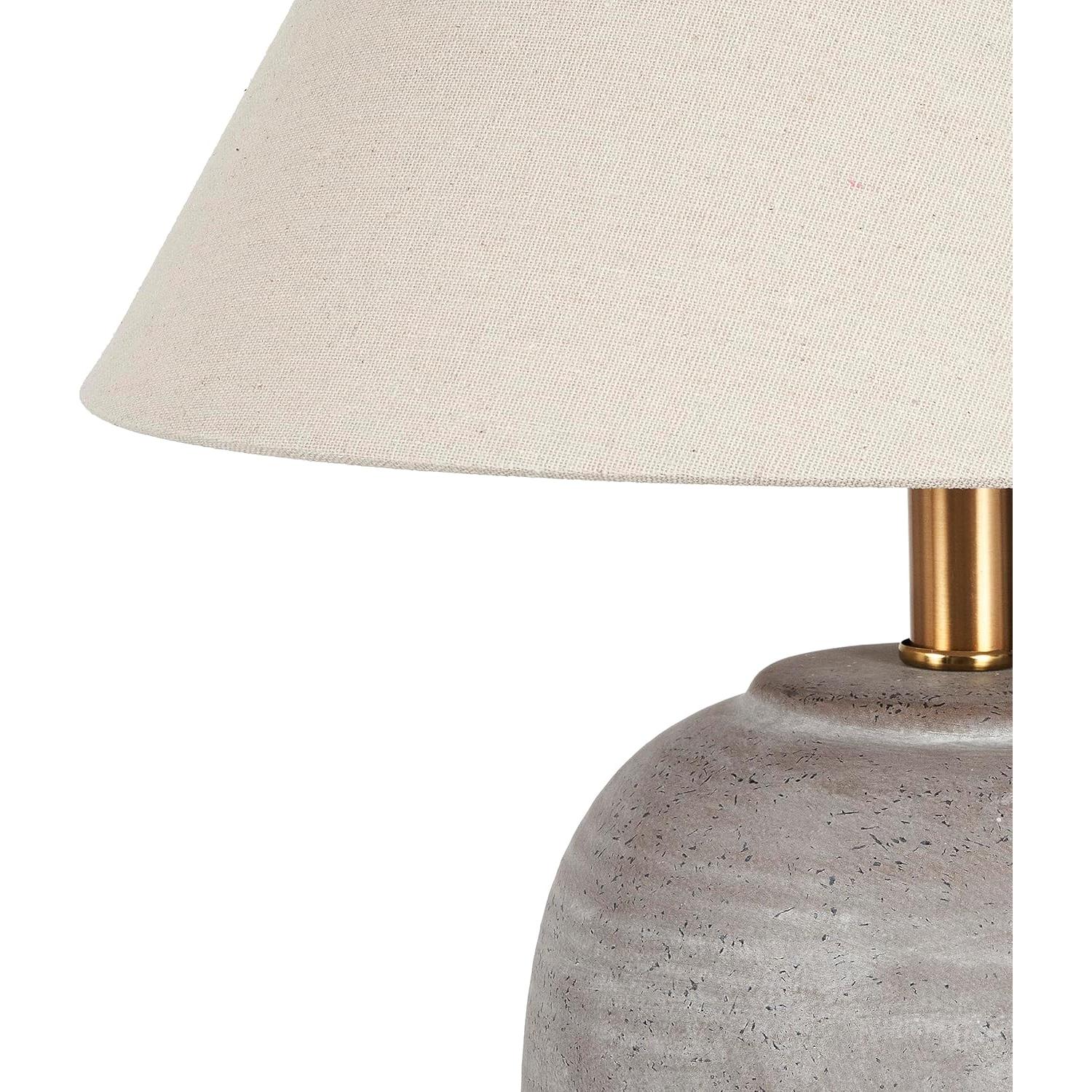 Lámpara de mesa rústica Nourison de cerámica marrón 58 cm