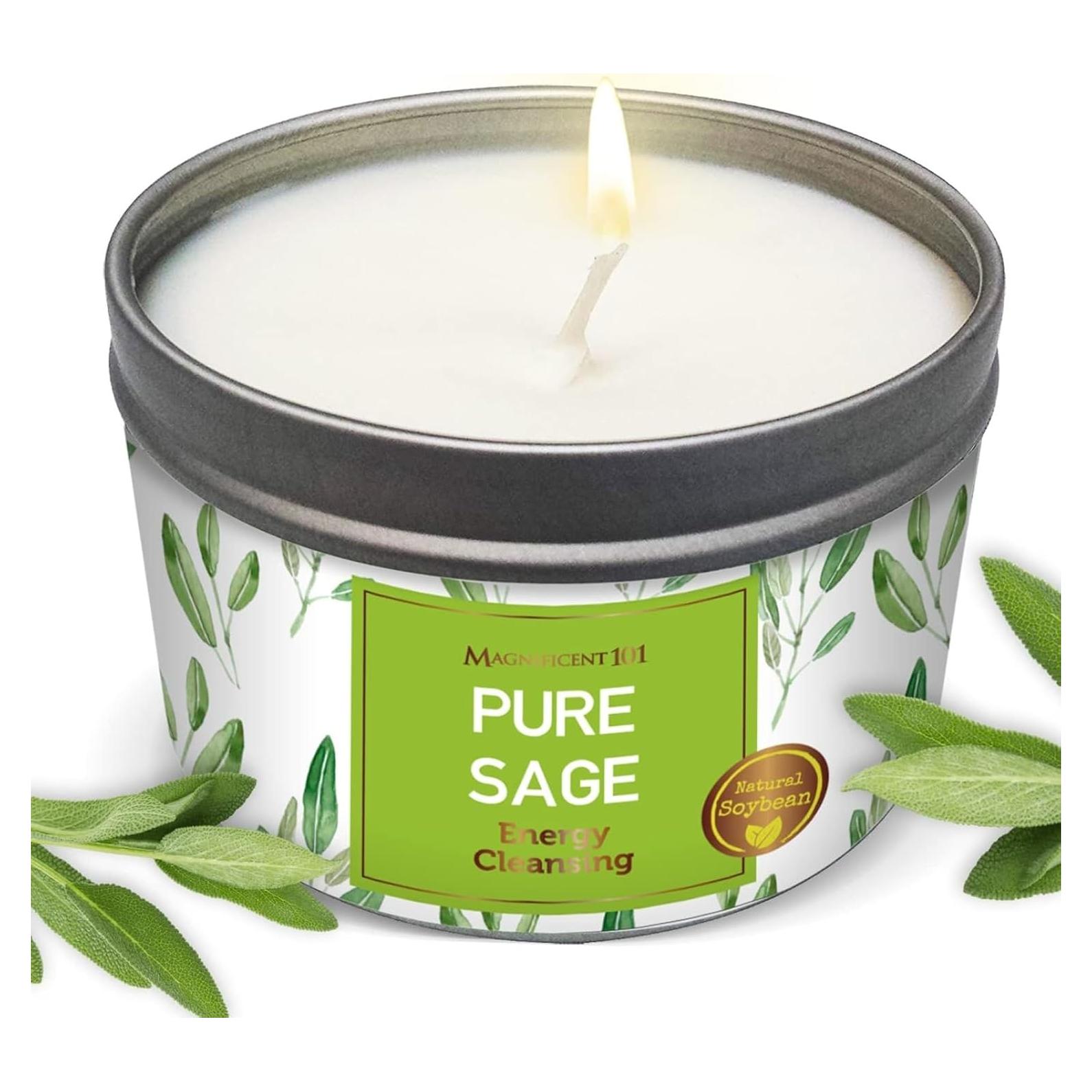 Vela de Aromaterapia Salvia Pura Magnífico 101 - 170 g - 35 Horas