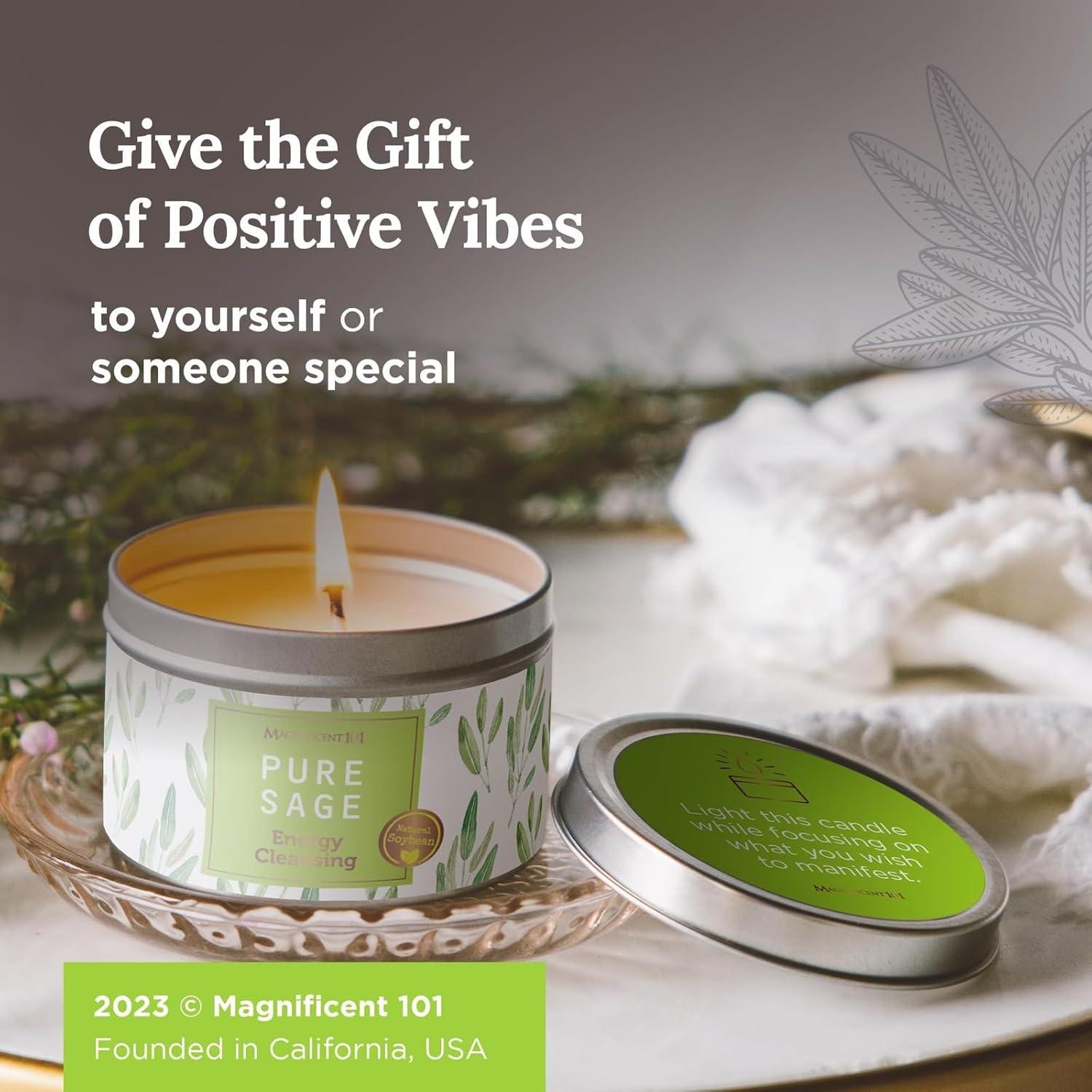 Vela de Aromaterapia Salvia Pura Magnífico 101 - 170 g - 35 Horas