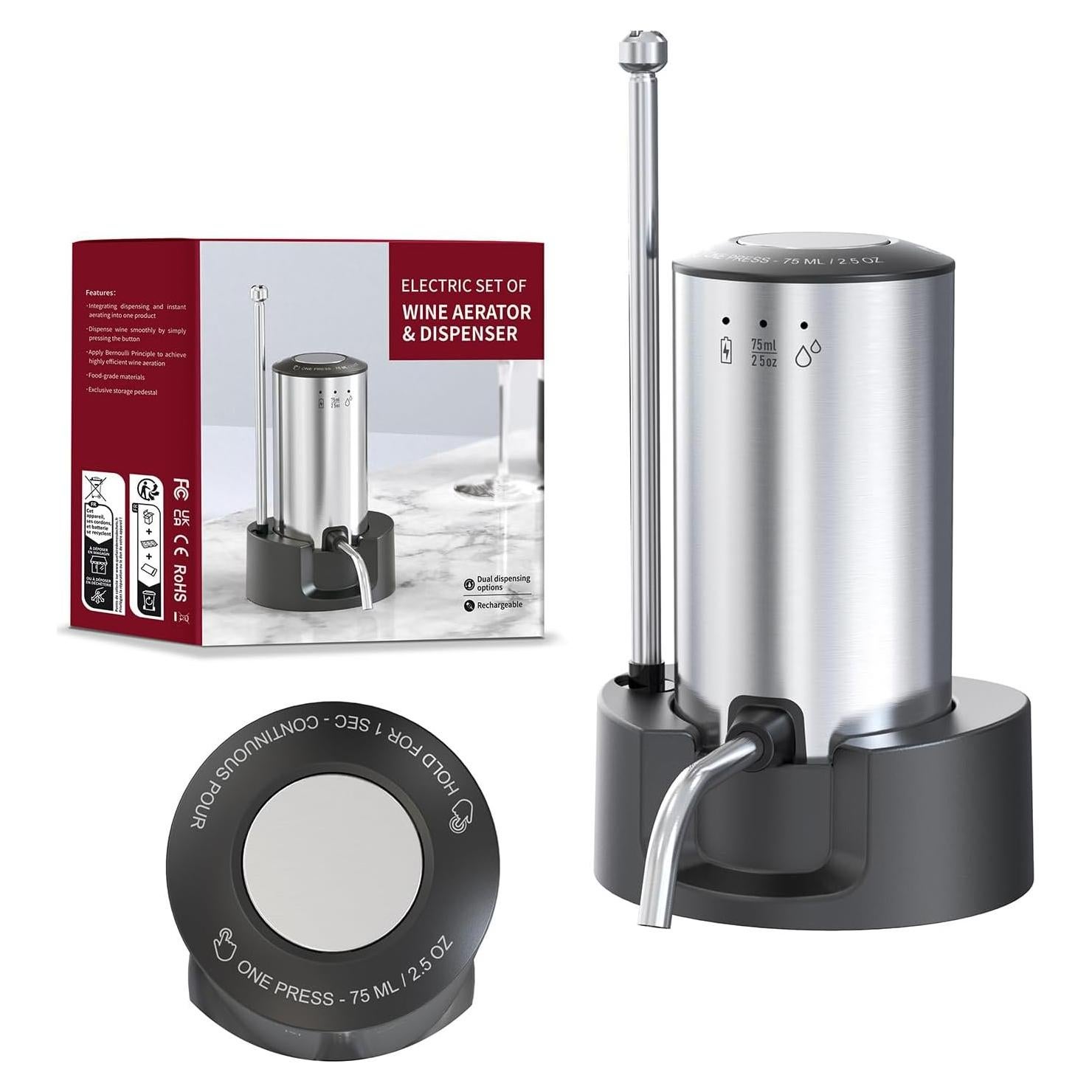 Aereador de Vino Eléctrico Aisining con Decantador y Dispensador