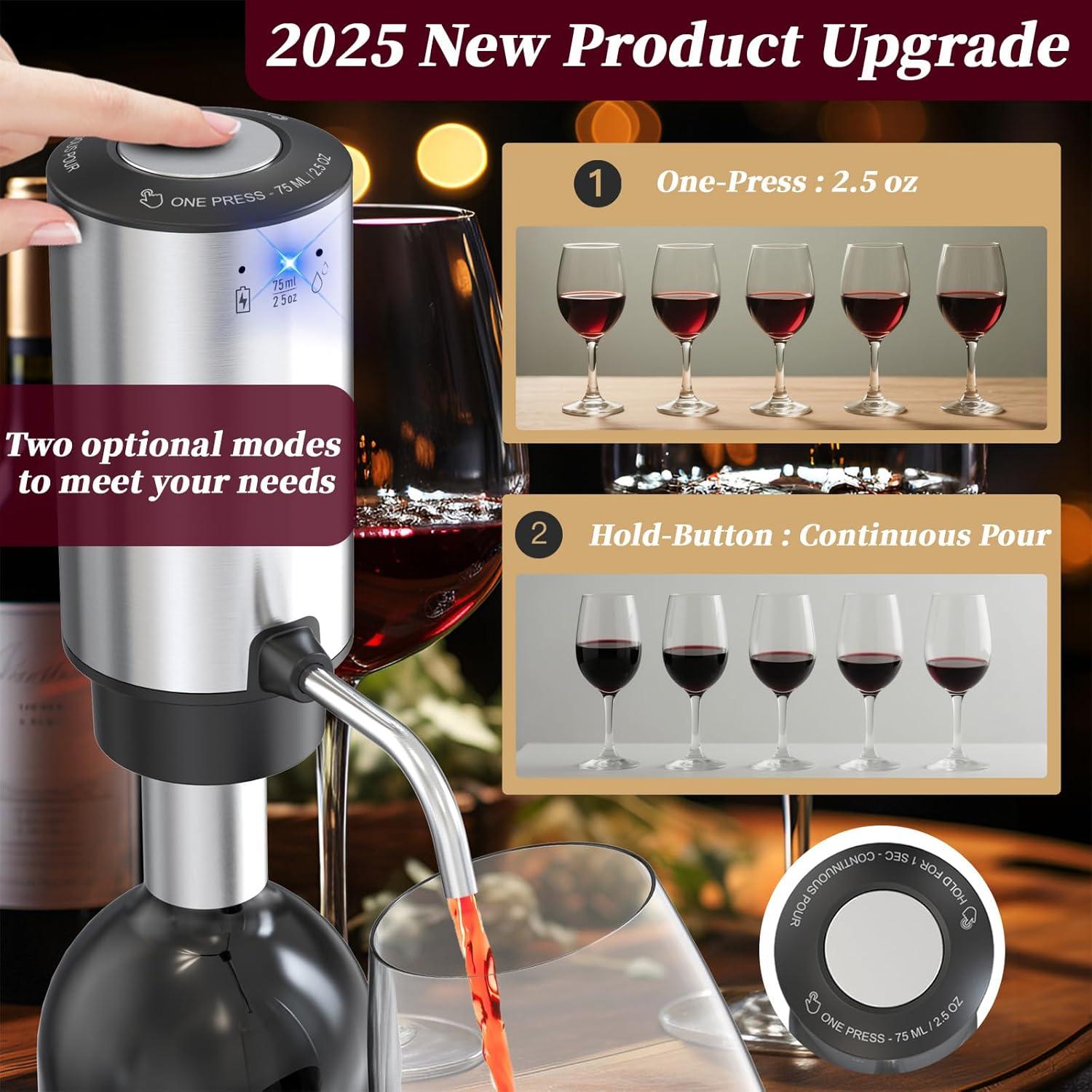 Aereador de Vino Eléctrico Aisining con Decantador y Dispensador