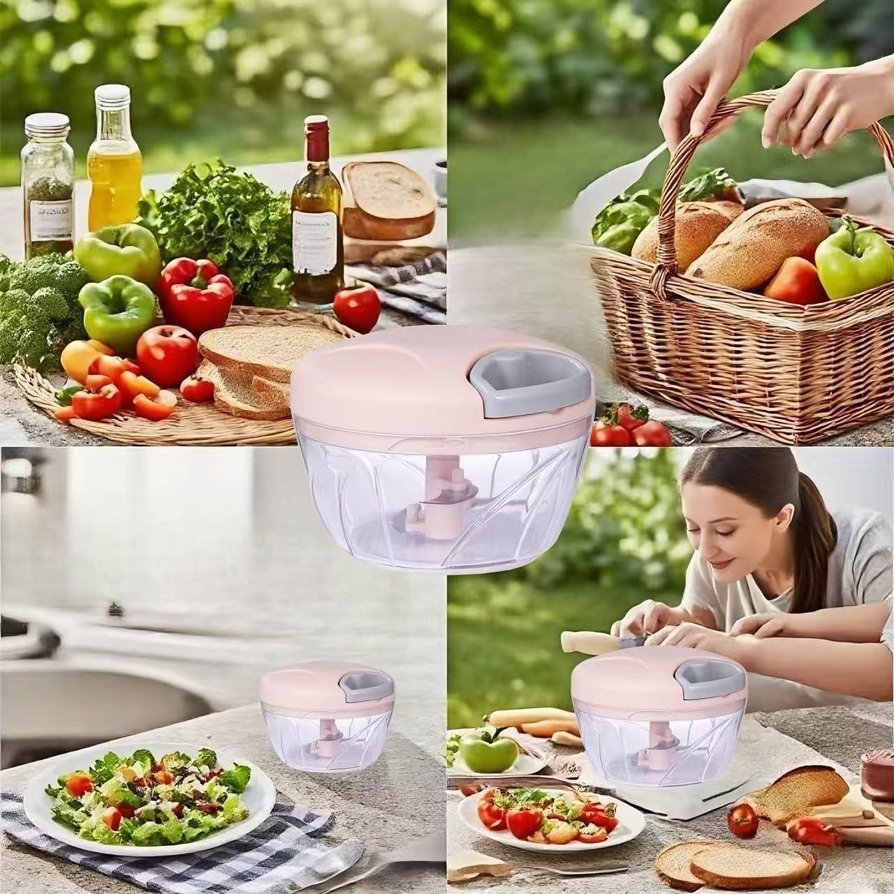 Picador de Alimentos Manual SXSWNSDLX 500ml Rosa - Versátil y Portátil