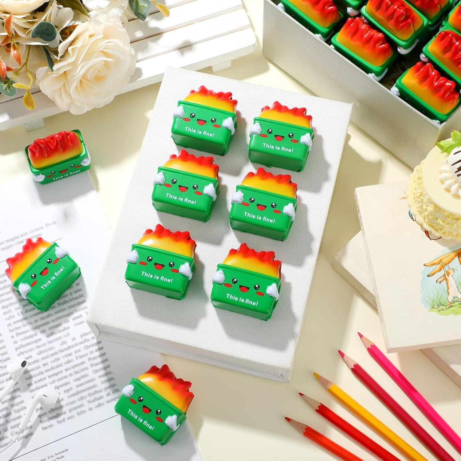 Leitee 24 Pelotas Antiestrés en Contenedor Verde - Juguetes para Alivio de Estrés