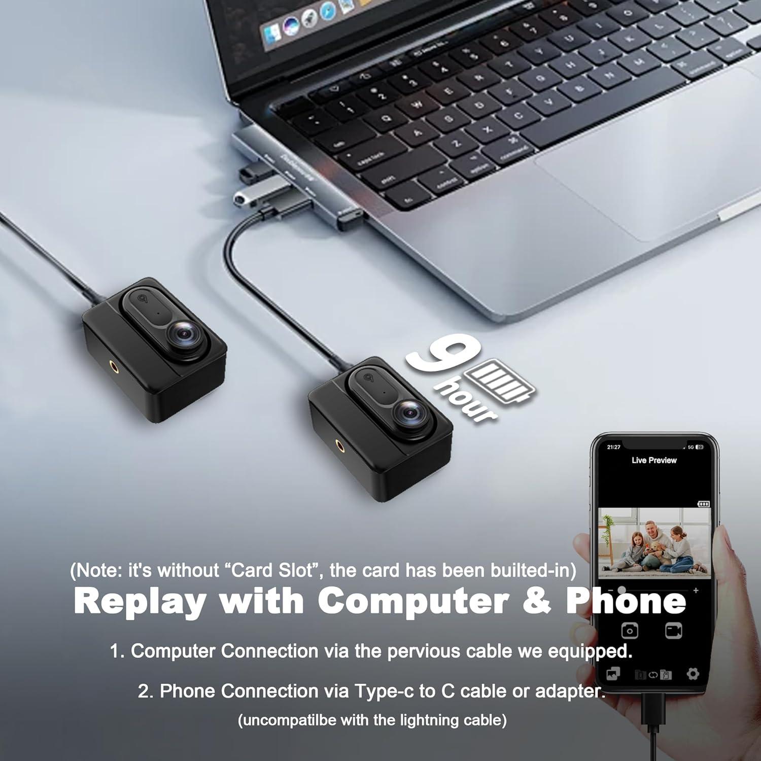 Mini Cámara Corporal Catchallway VD02 128GB Impermeable IPX7