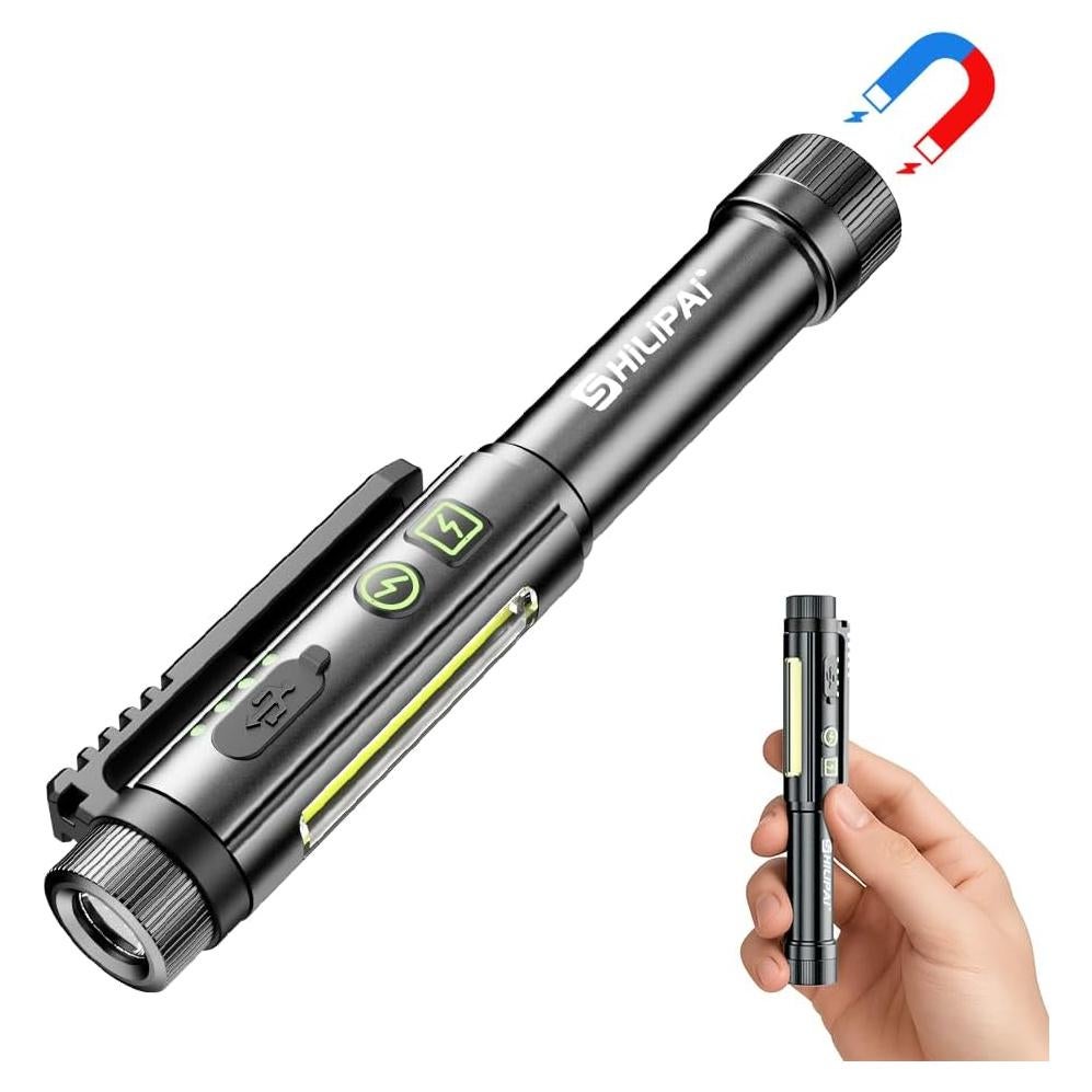 Linterna EDC Recargable Shilipai 600 Lúmenes IPX4 Gris