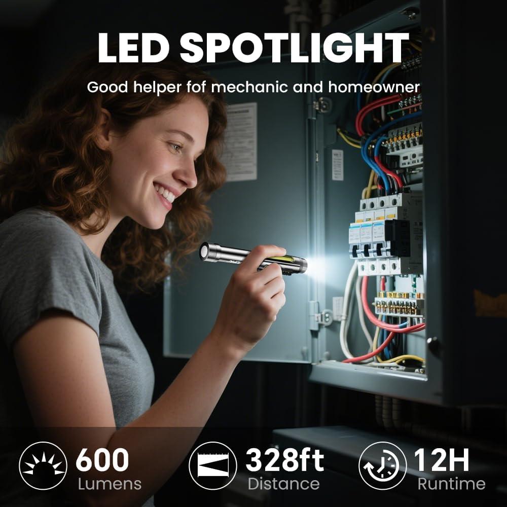 Linterna EDC Recargable Shilipai 600 Lúmenes IPX4 Gris