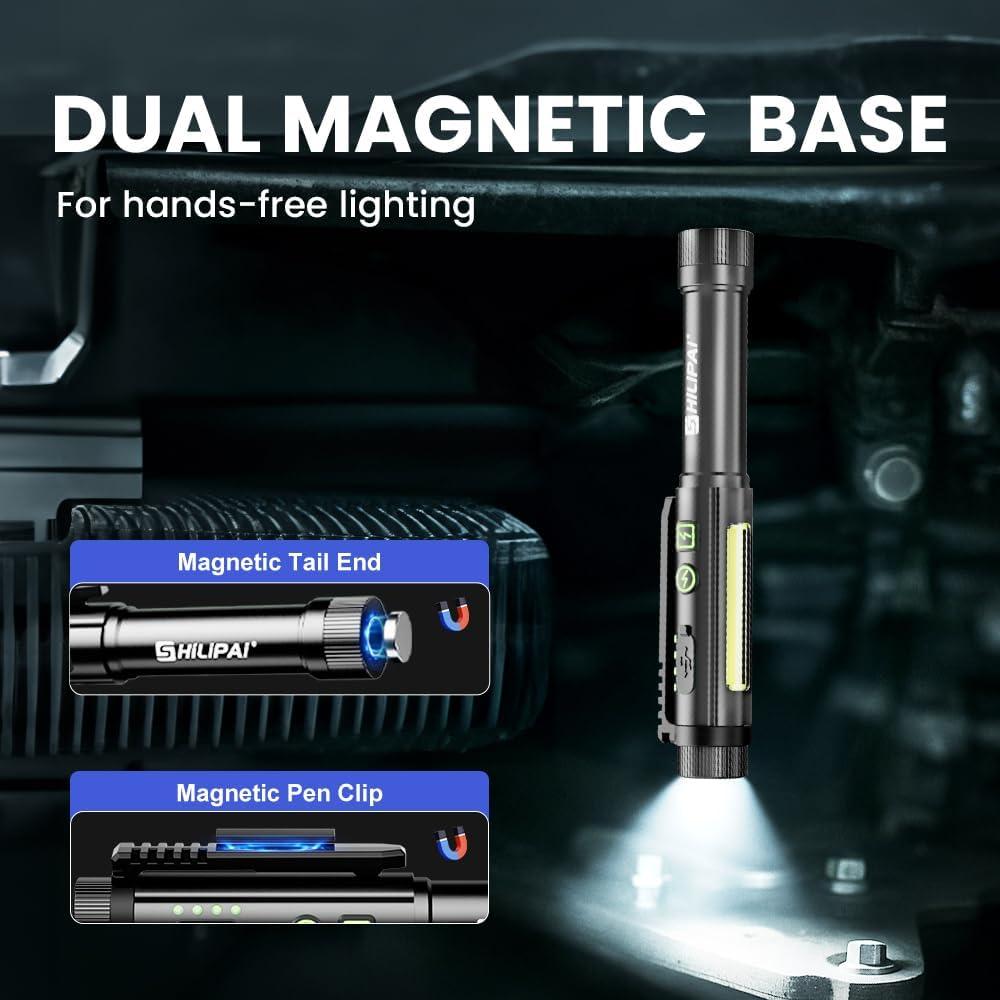 Linterna EDC Recargable Shilipai 600 Lúmenes IPX4 Gris