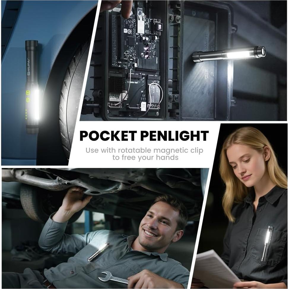 Linterna EDC Recargable Shilipai 600 Lúmenes IPX4 Gris