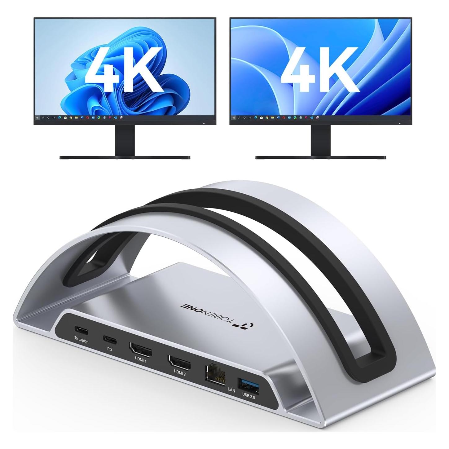 Estación de Acoplamiento USB C TobenONE Doble Monitor 4K
