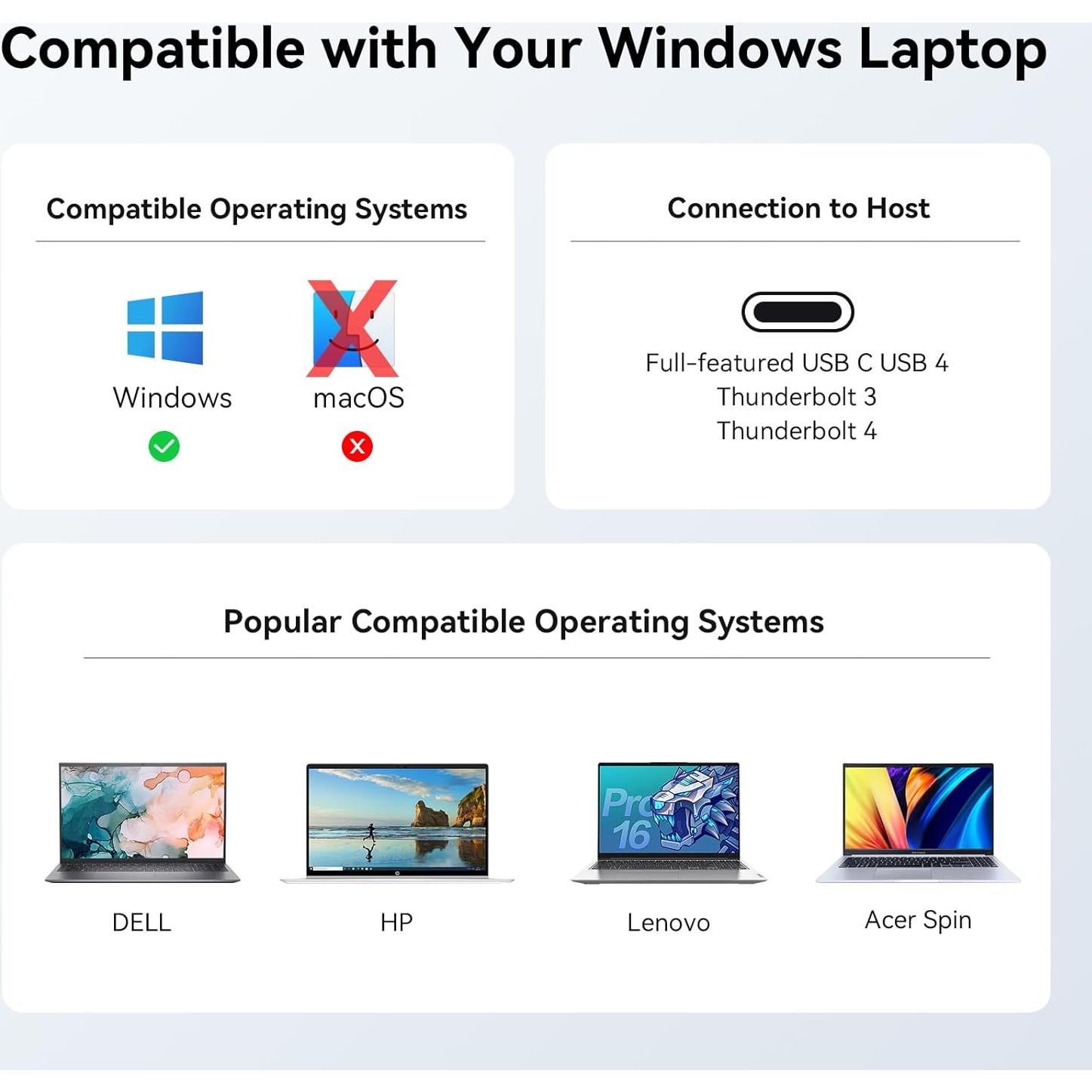 Estación de Acoplamiento USB C TobenONE Doble Monitor 4K