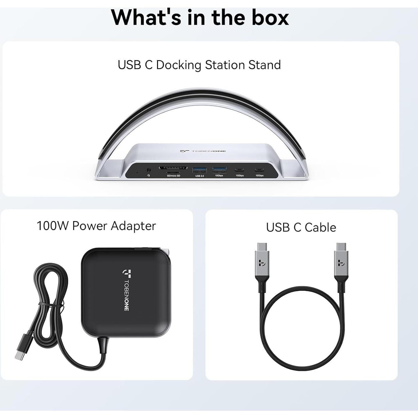 Estación de Acoplamiento USB C TobenONE Doble Monitor 4K