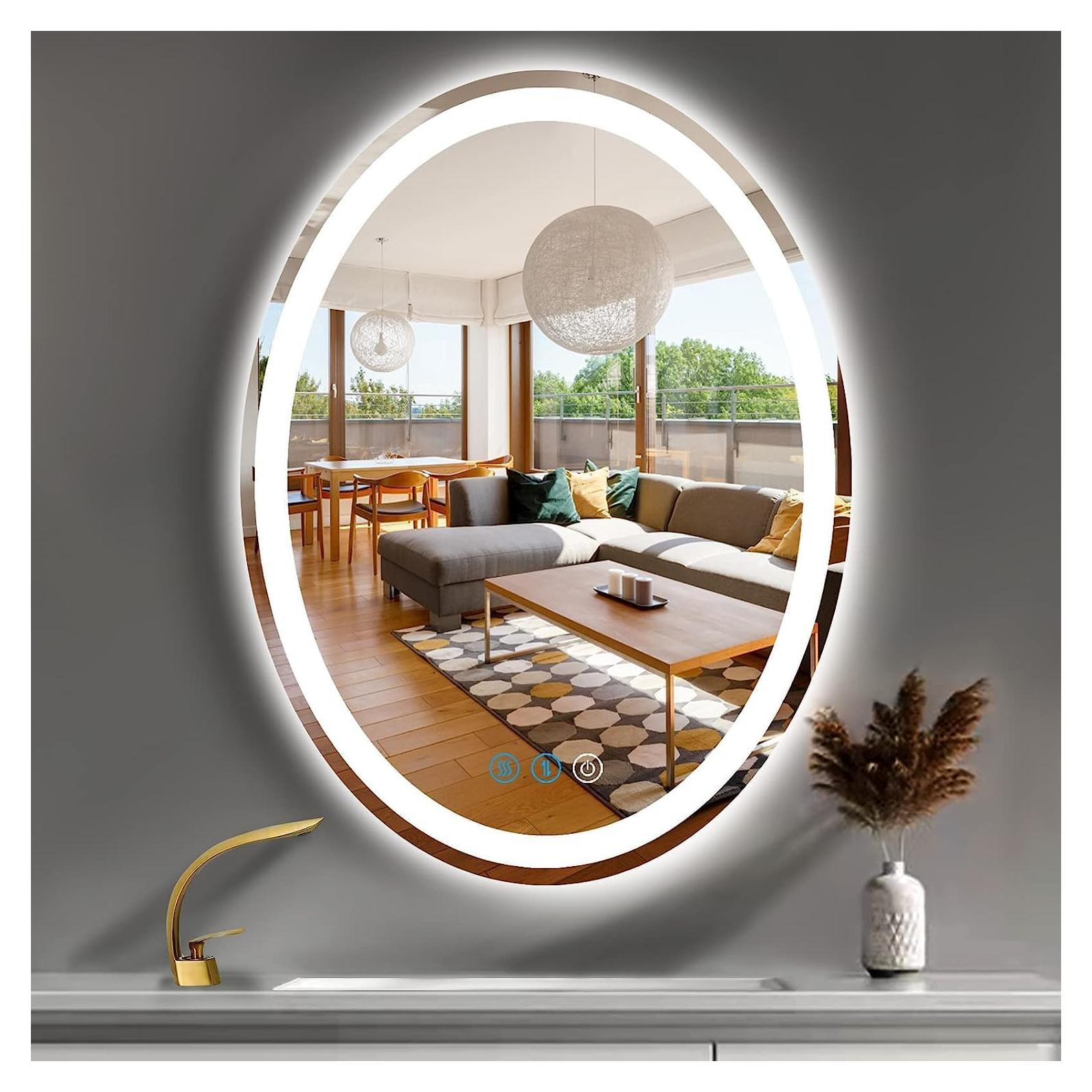 Espejo LED Ovalado DIDIDADA 76.2x50.8 cm con Luz Anti Niebla