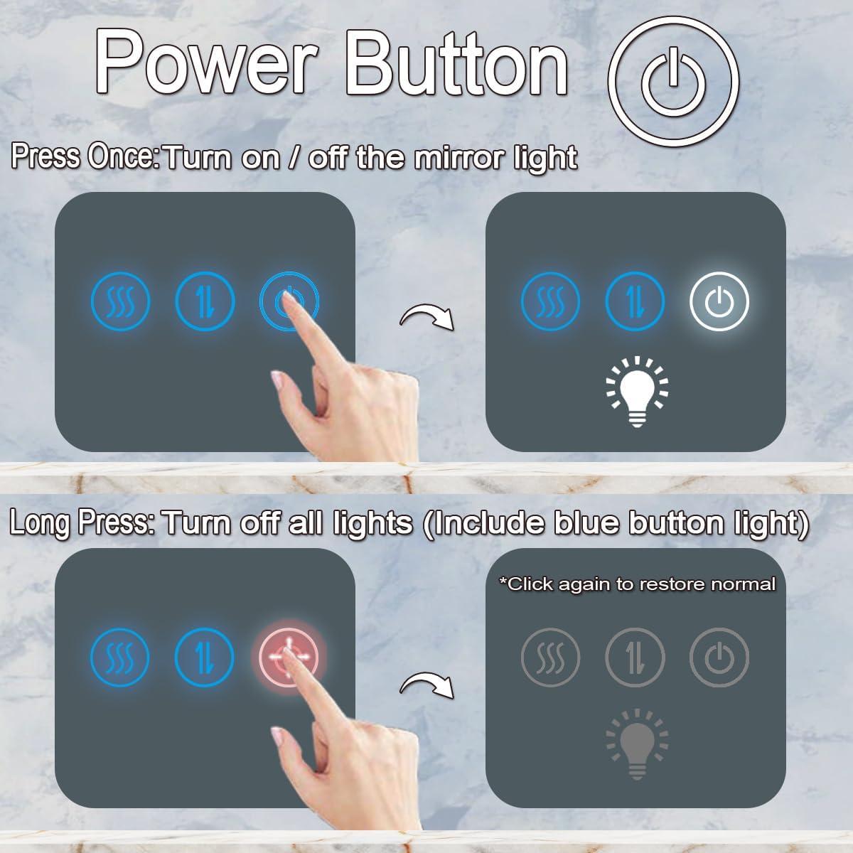 Espejo LED Ovalado DIDIDADA 76.2x50.8 cm con Luz Anti Niebla