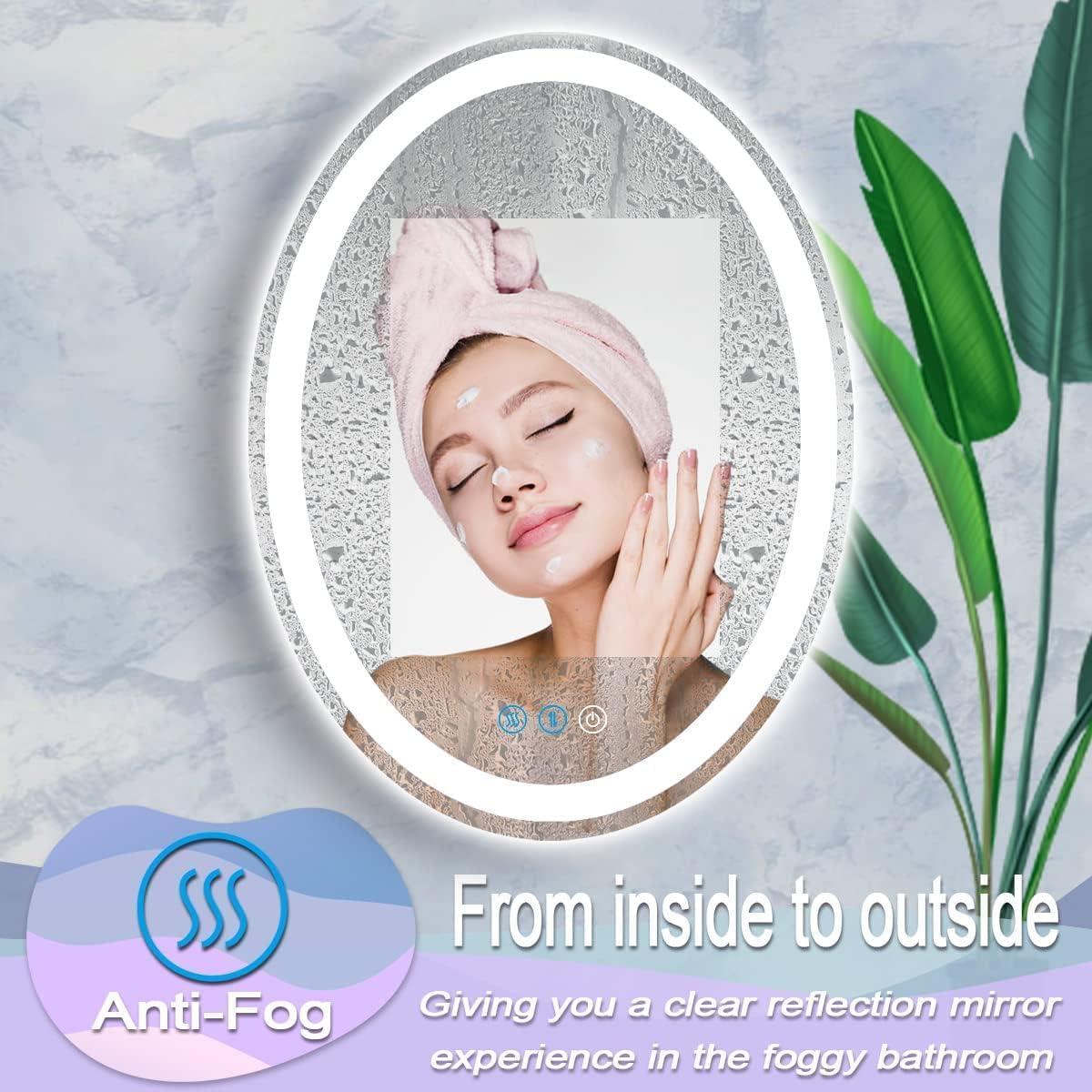 Espejo LED Ovalado DIDIDADA 76.2x50.8 cm con Luz Anti Niebla