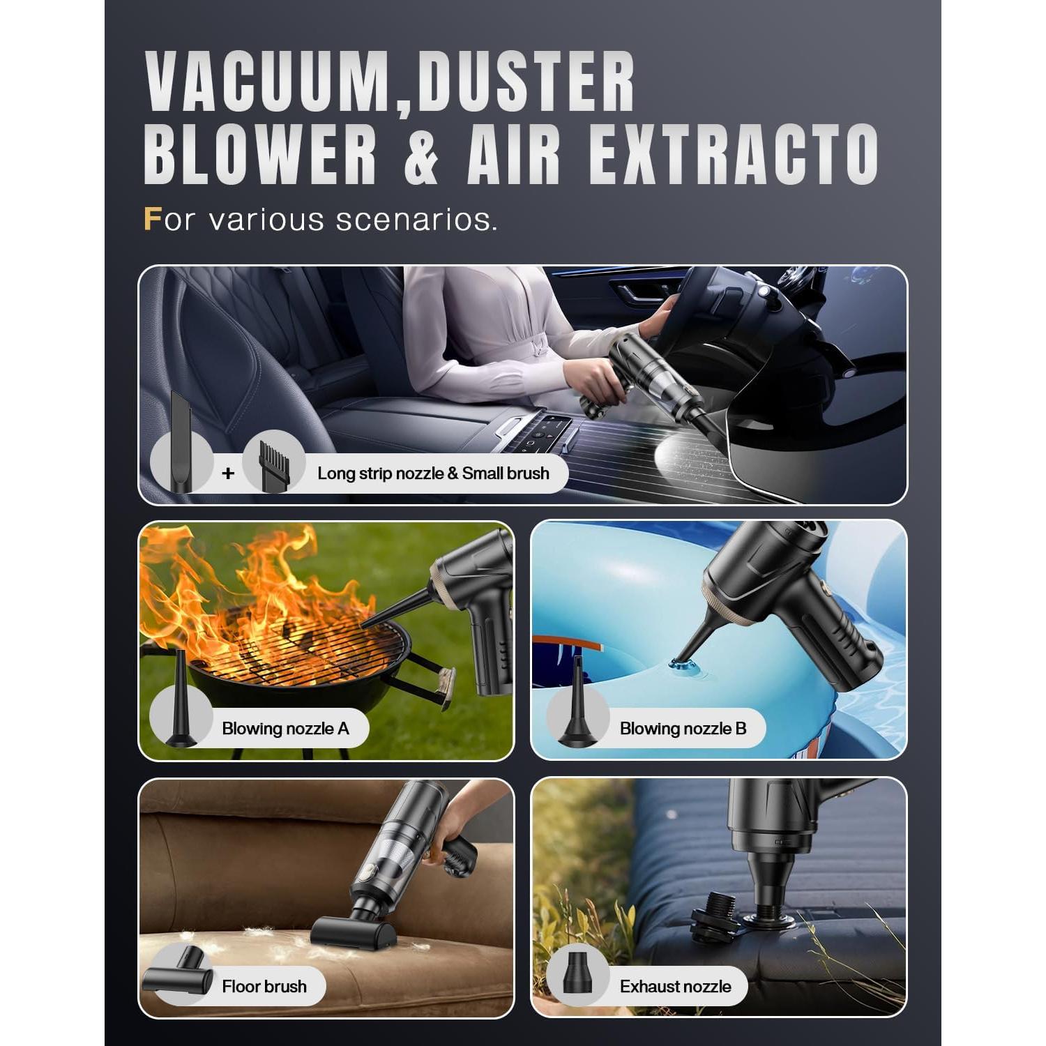 Aspiradora de Mano Inalámbrica Svoko LT-145 21000Pa 4 en 1