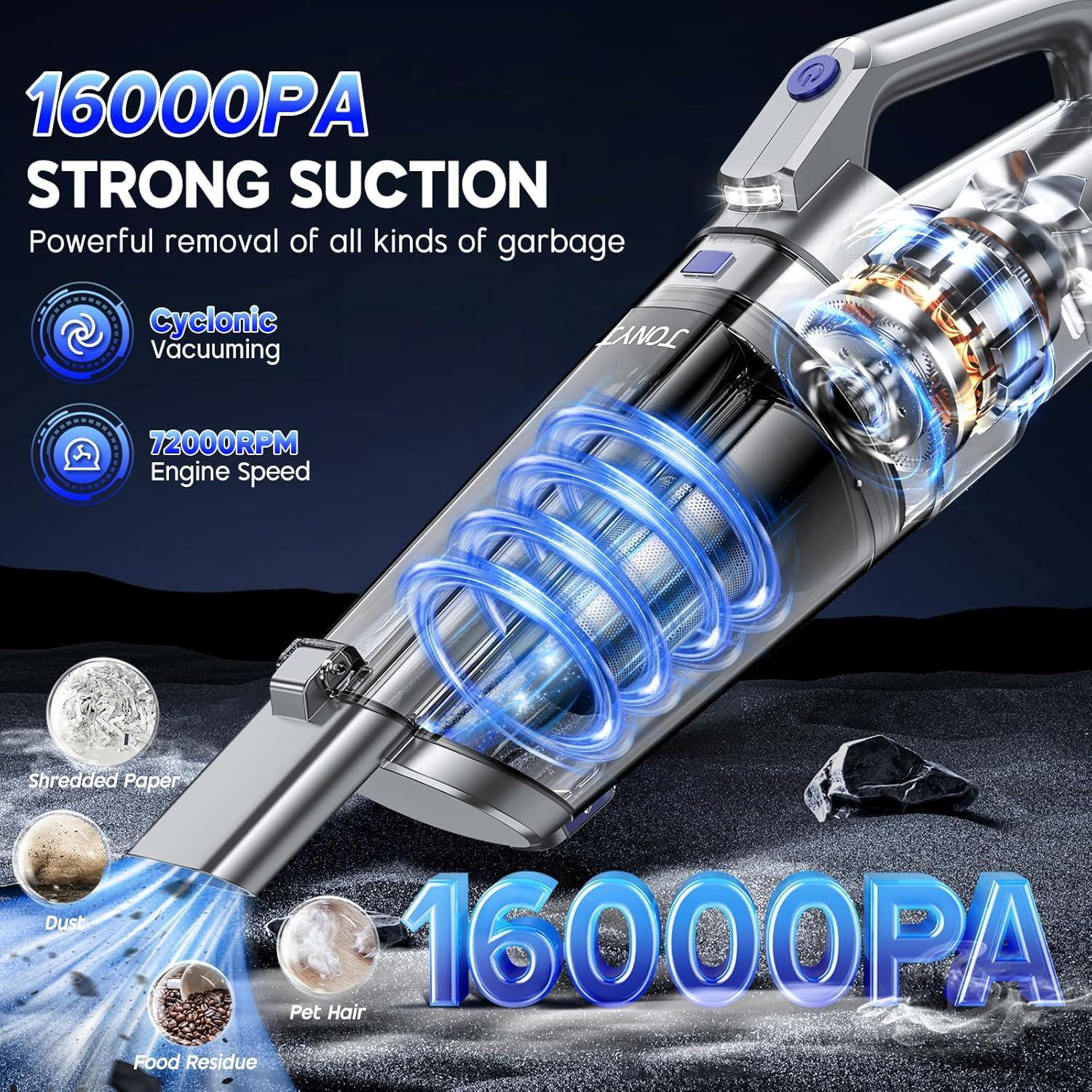 Aspiradora de Mano JONYJ Inalámbrica 16000PA Recargable