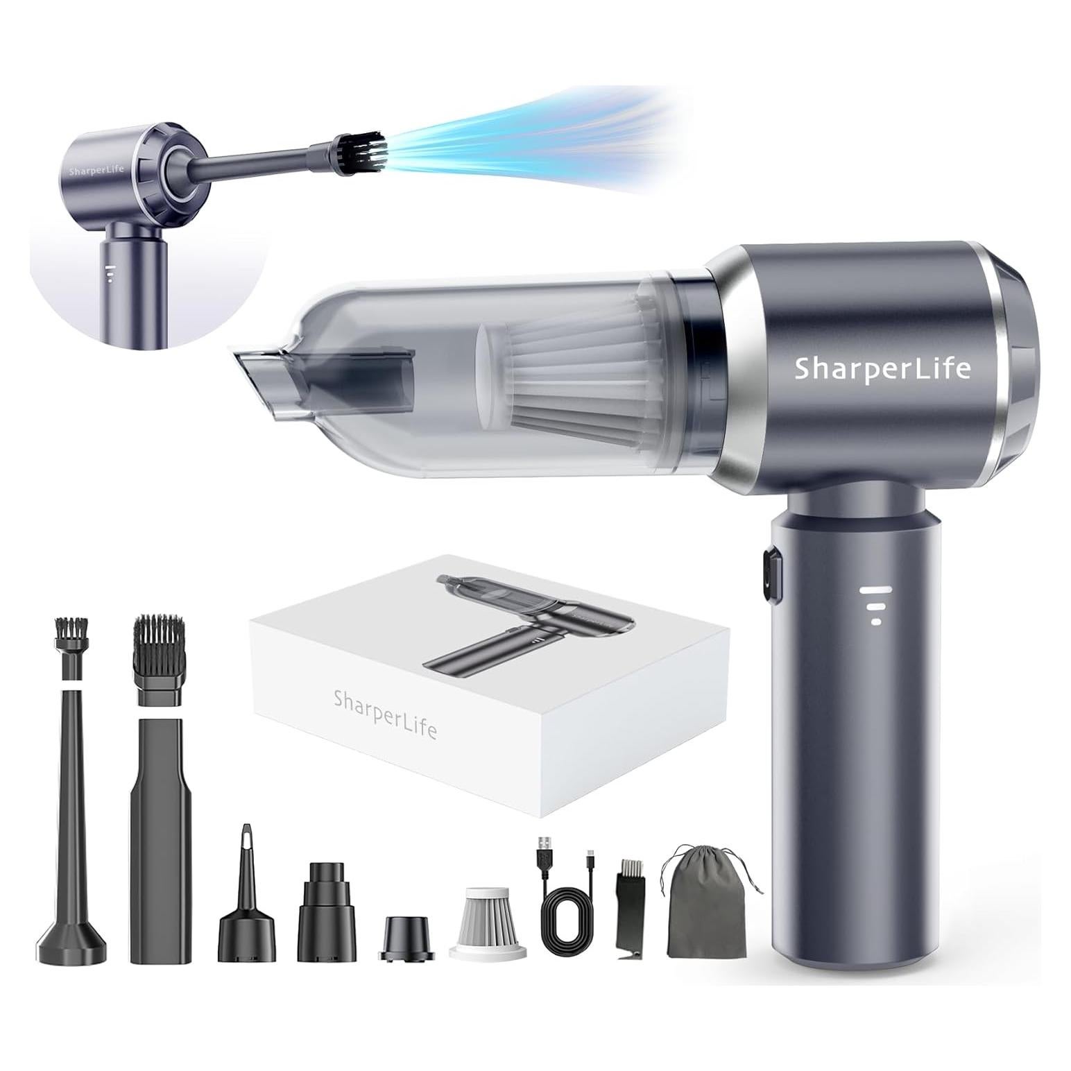 Aspiradora Portátil Inalámbrica Sharperlife 15000Pa 30min