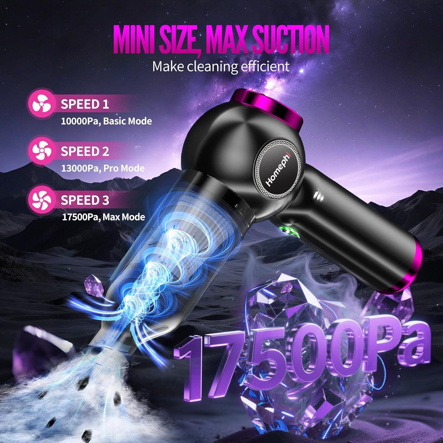 Aspiradora de Coche Portátil Homephi VC03 17500Pa Recargable