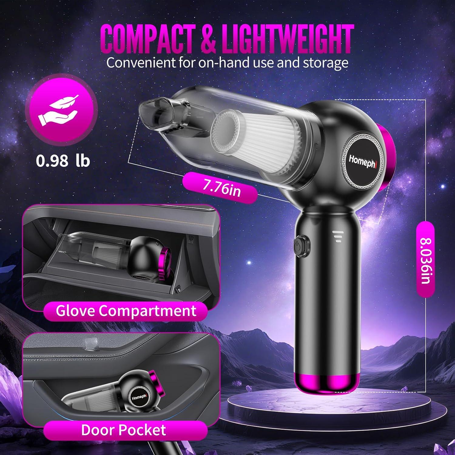 Aspiradora de Coche Portátil Homephi VC03 17500Pa Recargable