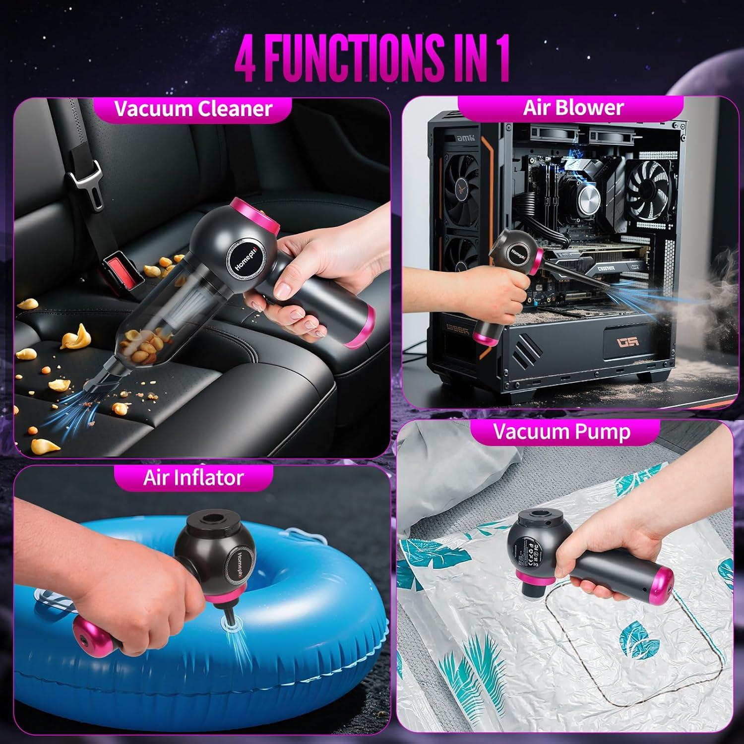 Aspiradora de Coche Portátil Homephi VC03 17500Pa Recargable