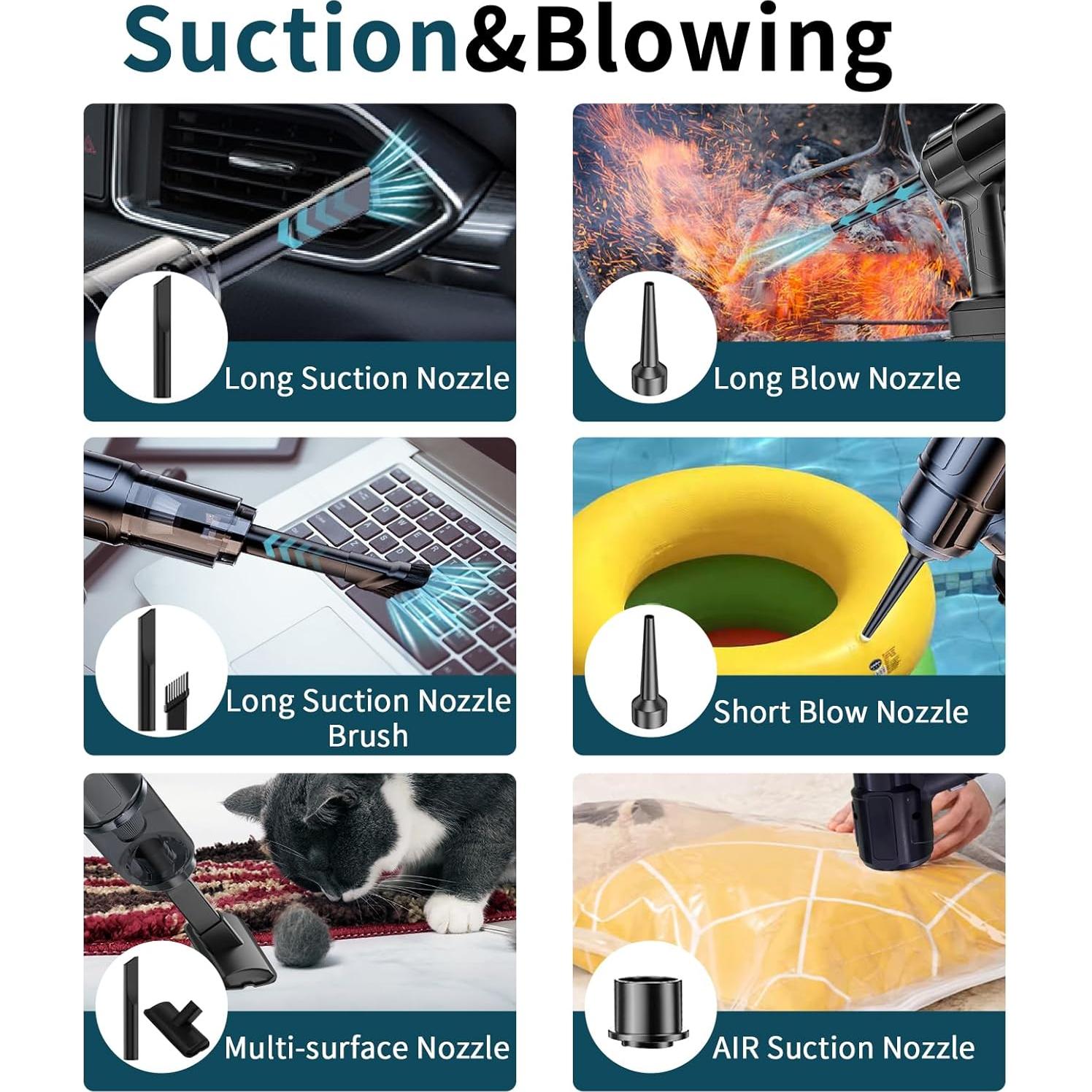 Aspiradora de Mano HUFATWINS 4 en 1 Sin Cable 18000PA