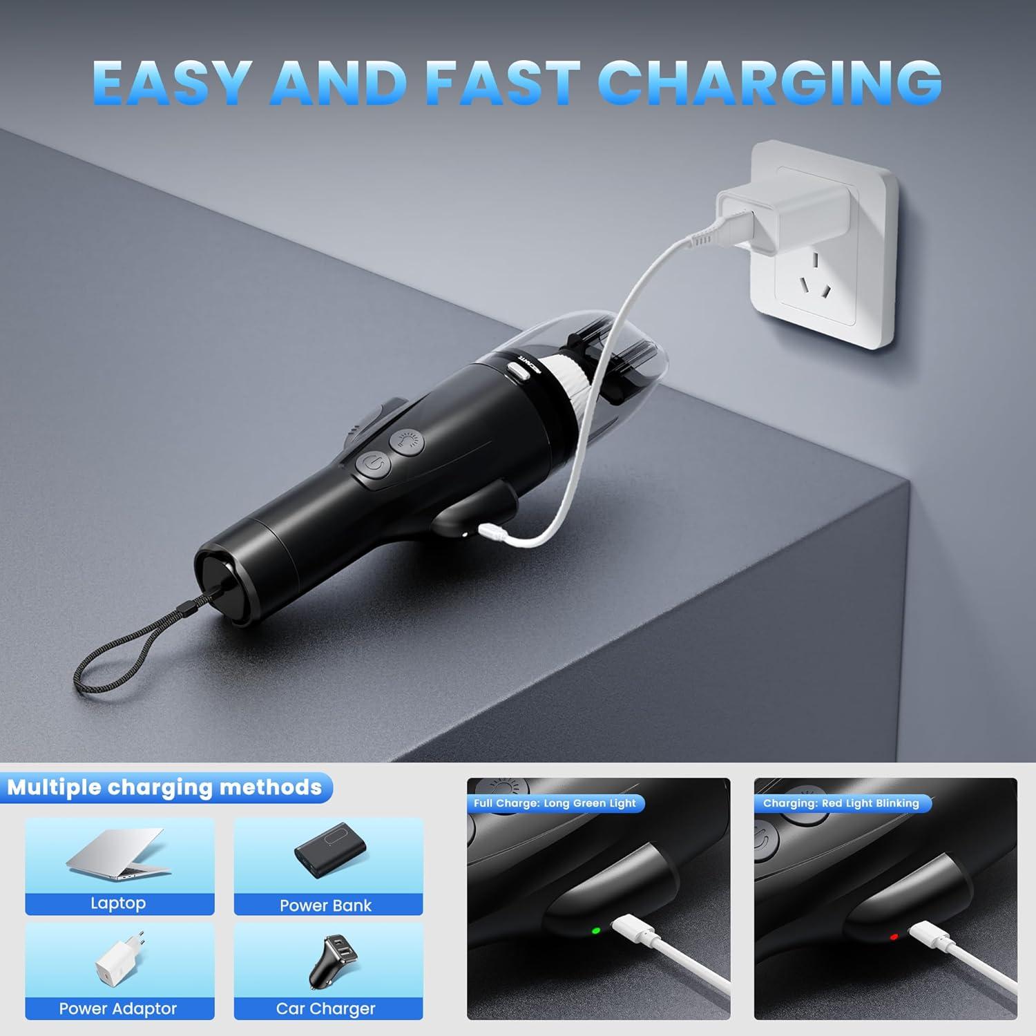 Aspiradora Inalámbrica Mecanto WL-X902 8000Pa Portátil 4-en-1