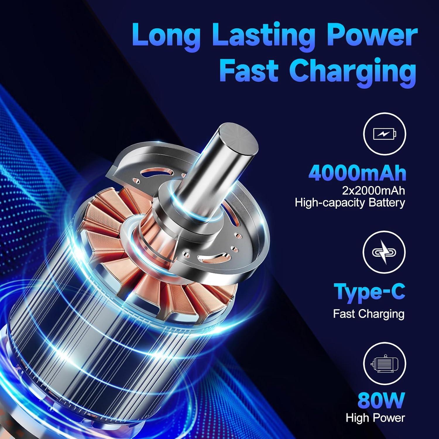 Aspiradora de Mano Inalámbrica Alinkey 3-en-1 15000Pa 80W