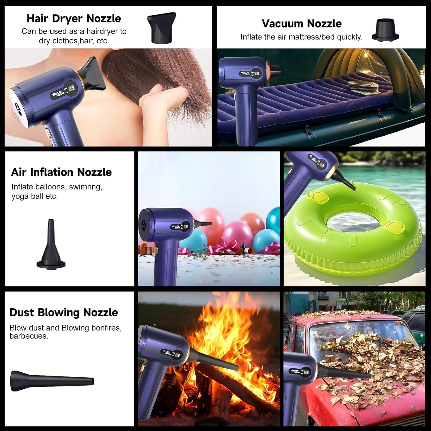 Aspiradora de Mano Inalámbrica Alinkey 3-en-1 15000Pa 80W