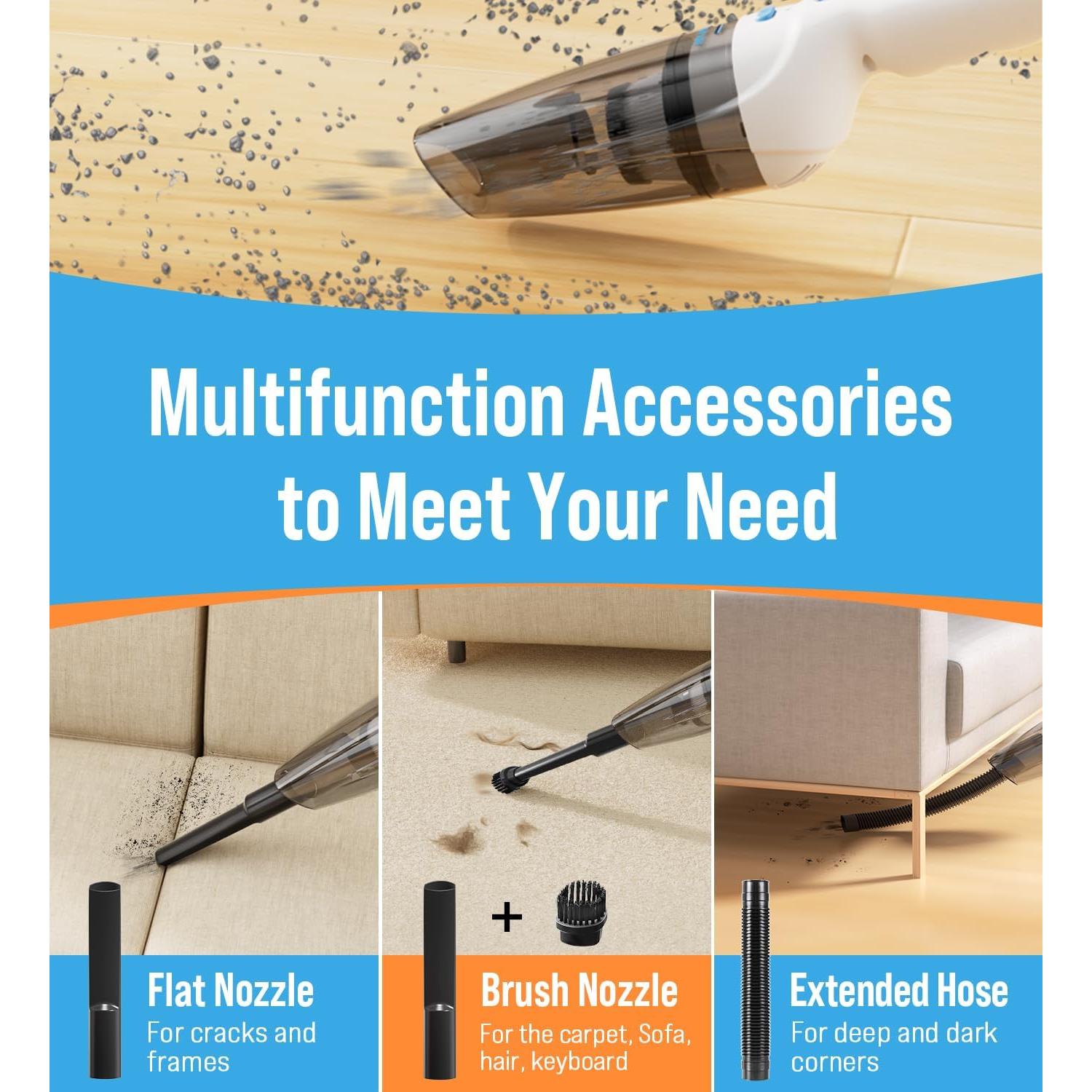 Aspiradora de Mano Inalámbrica Milunho 9500Pa 500ml HEPA