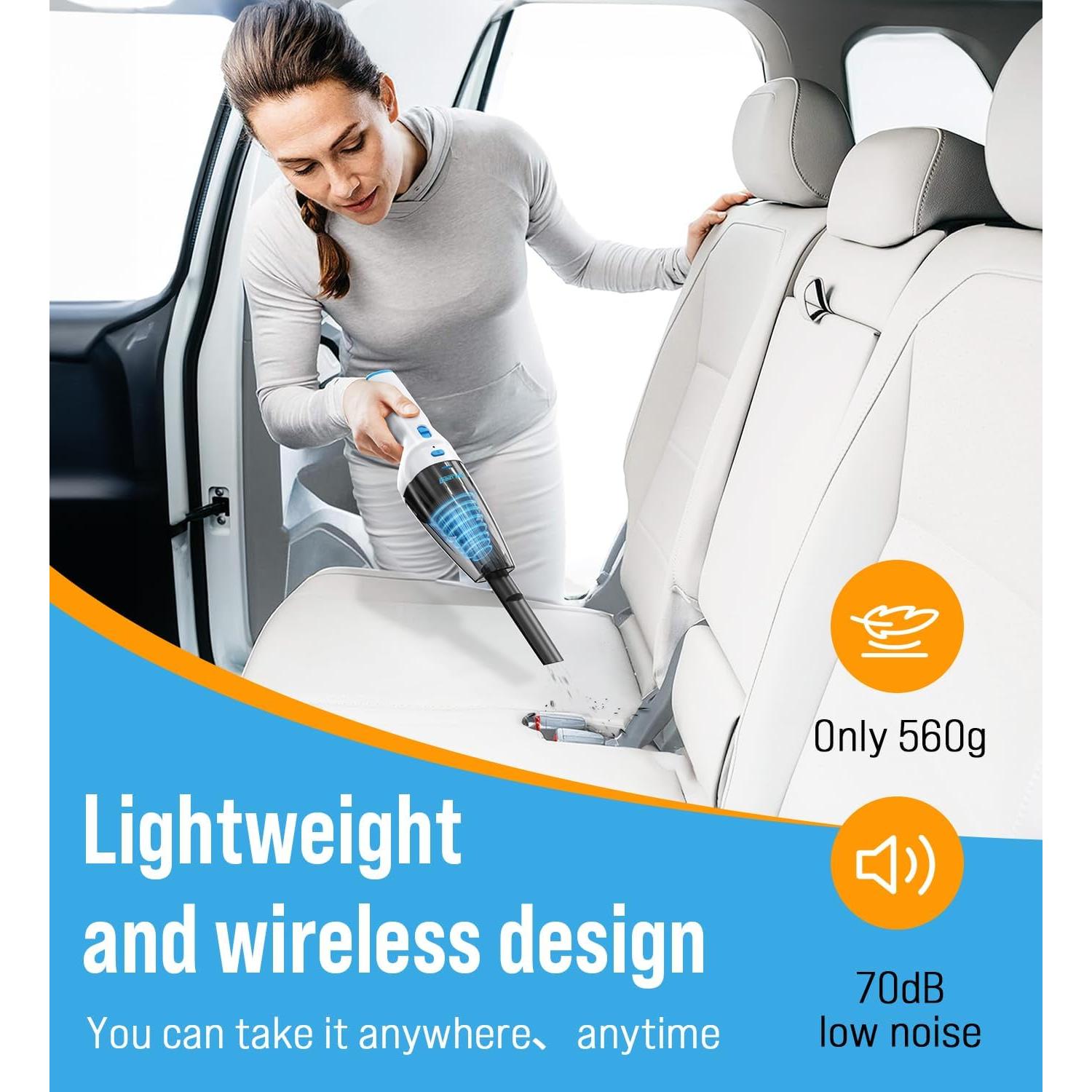 Aspiradora de Mano Inalámbrica Milunho 9500Pa 500ml HEPA