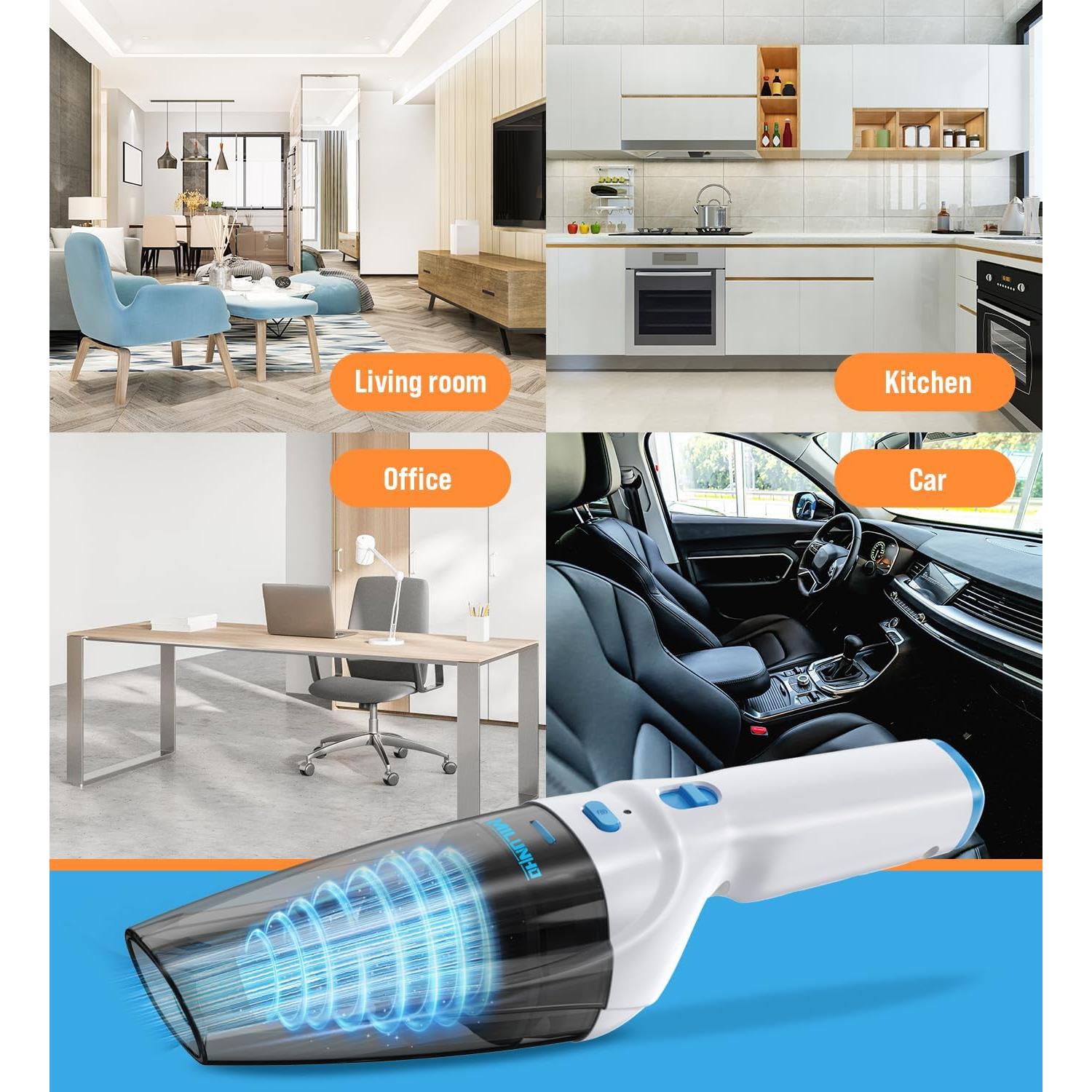 Aspiradora de Mano Inalámbrica Milunho 9500Pa 500ml HEPA