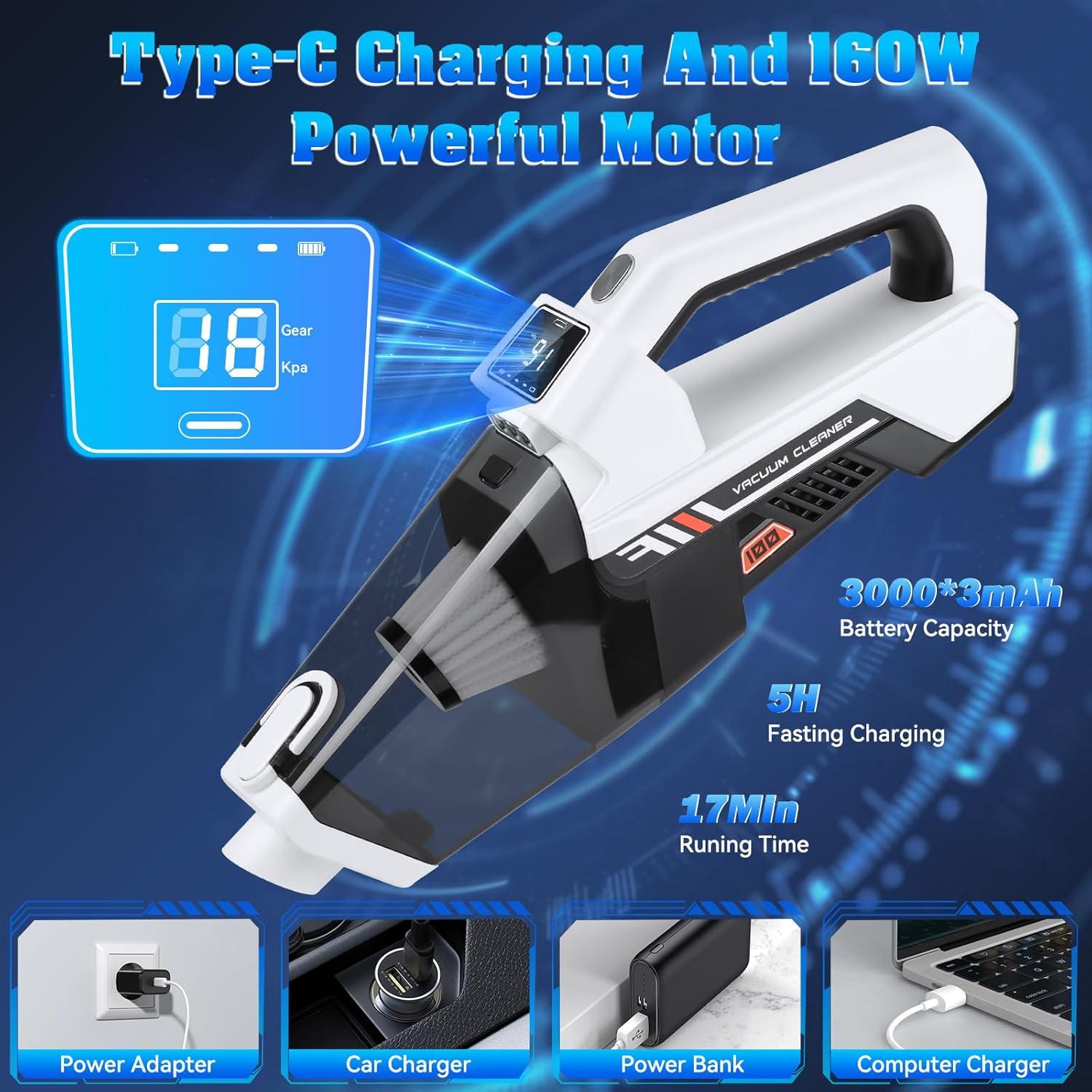 Aspiradora de Mano Inalámbrica Jivoxia VC-100 160W HEPA