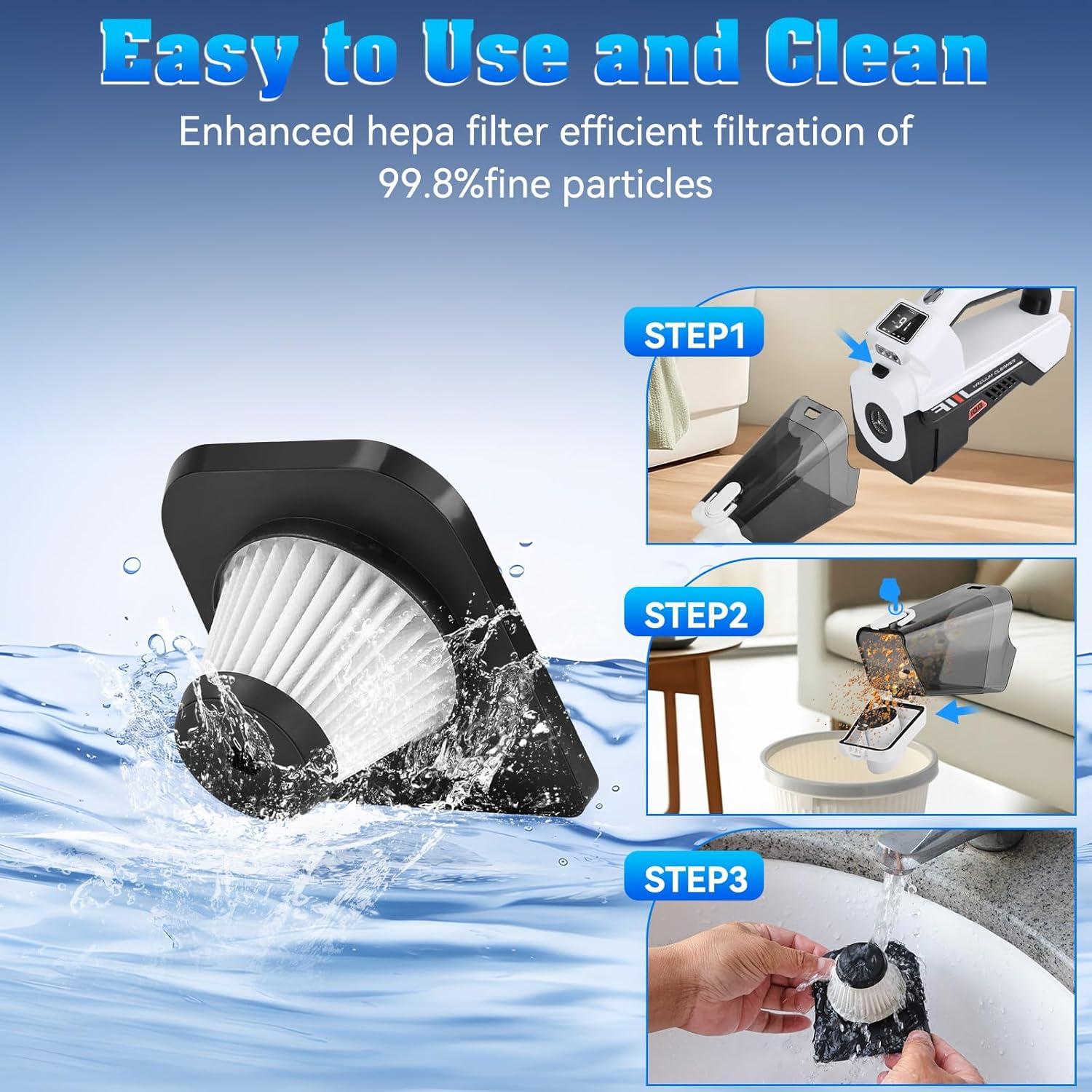 Aspiradora de Mano Inalámbrica Jivoxia VC-100 160W HEPA