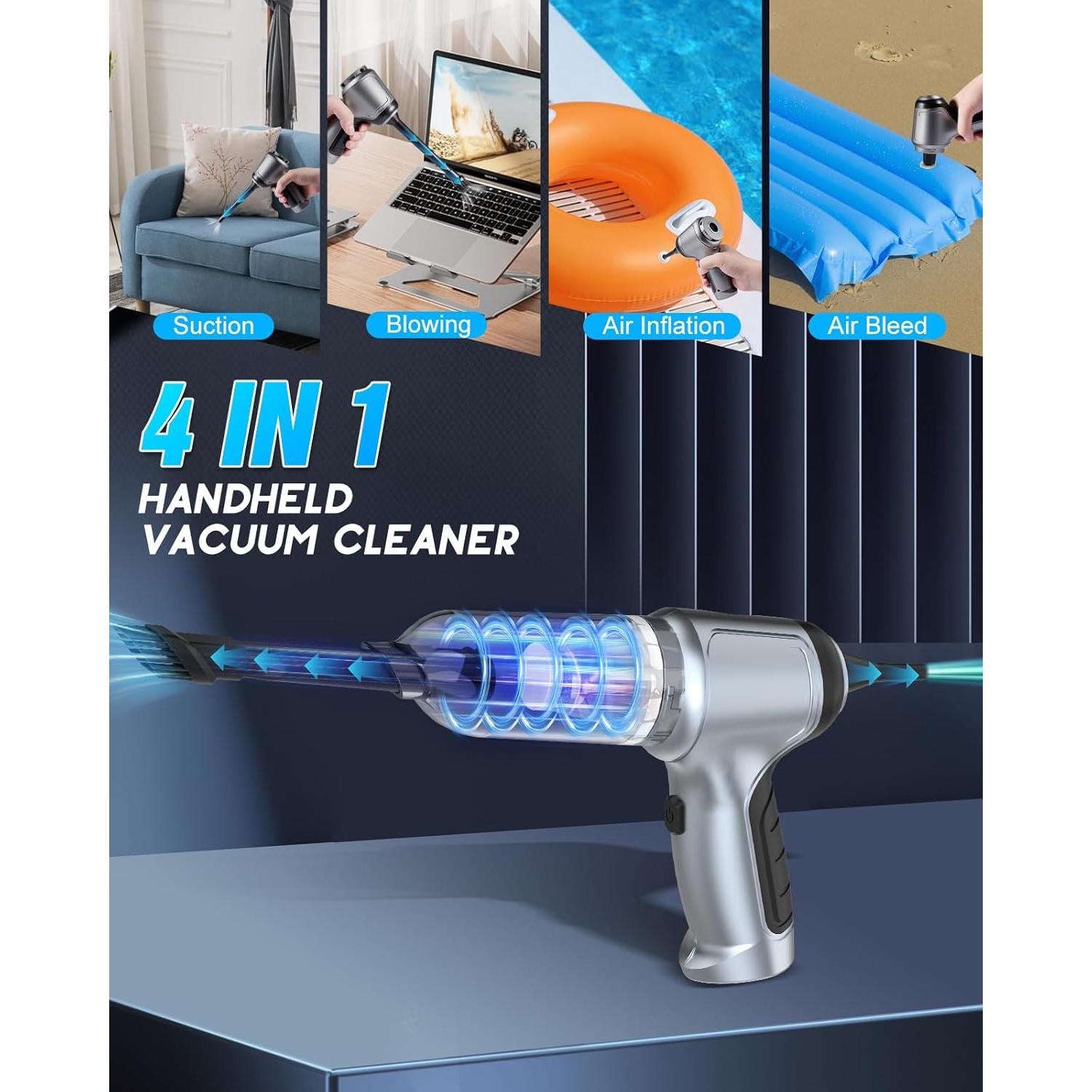 Aspiradora de Coche Portátil Inalámbrica Meteralla 120W 18000Pa