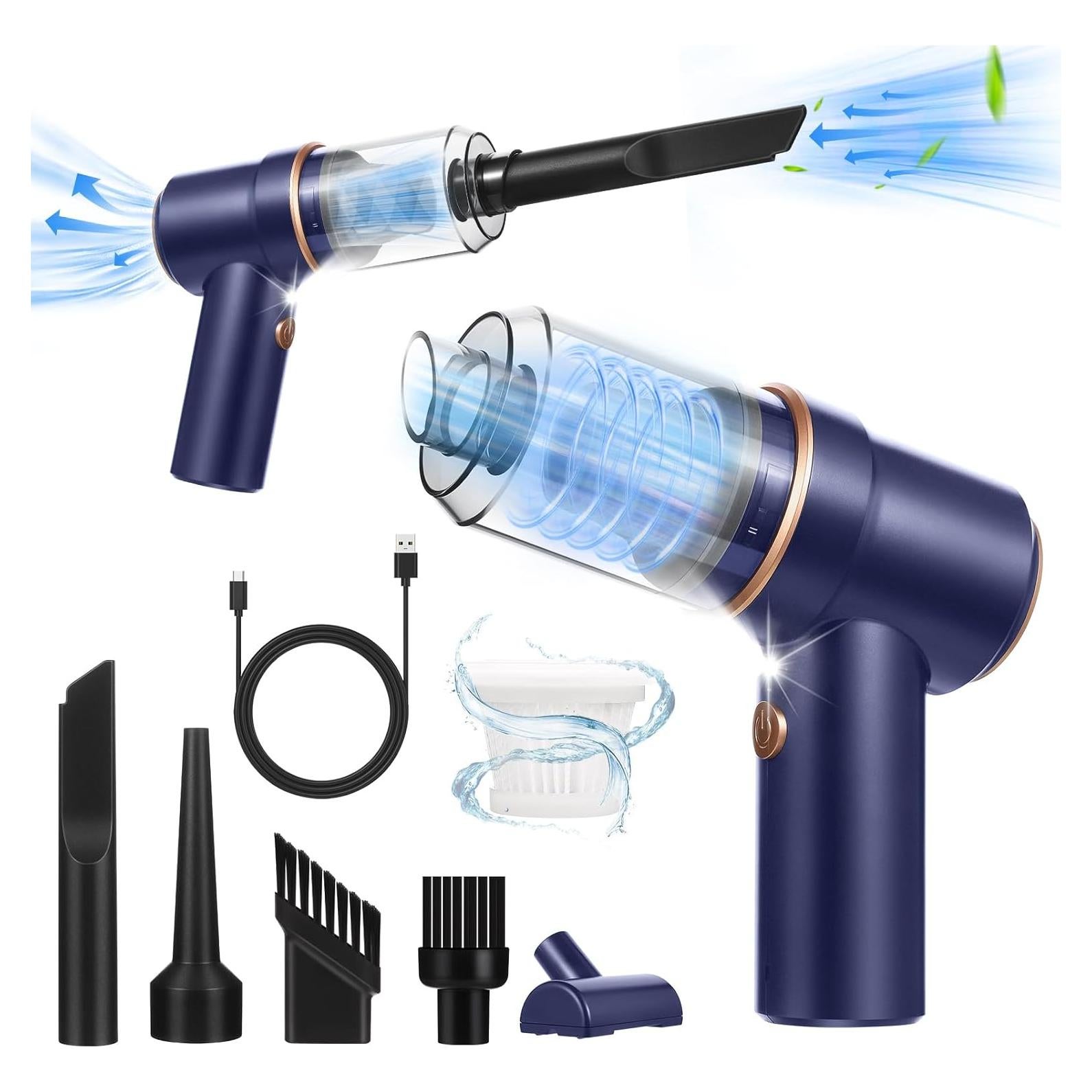 Aspiradora Portátil Inalámbrica Tejecu 120W HEPA Azul