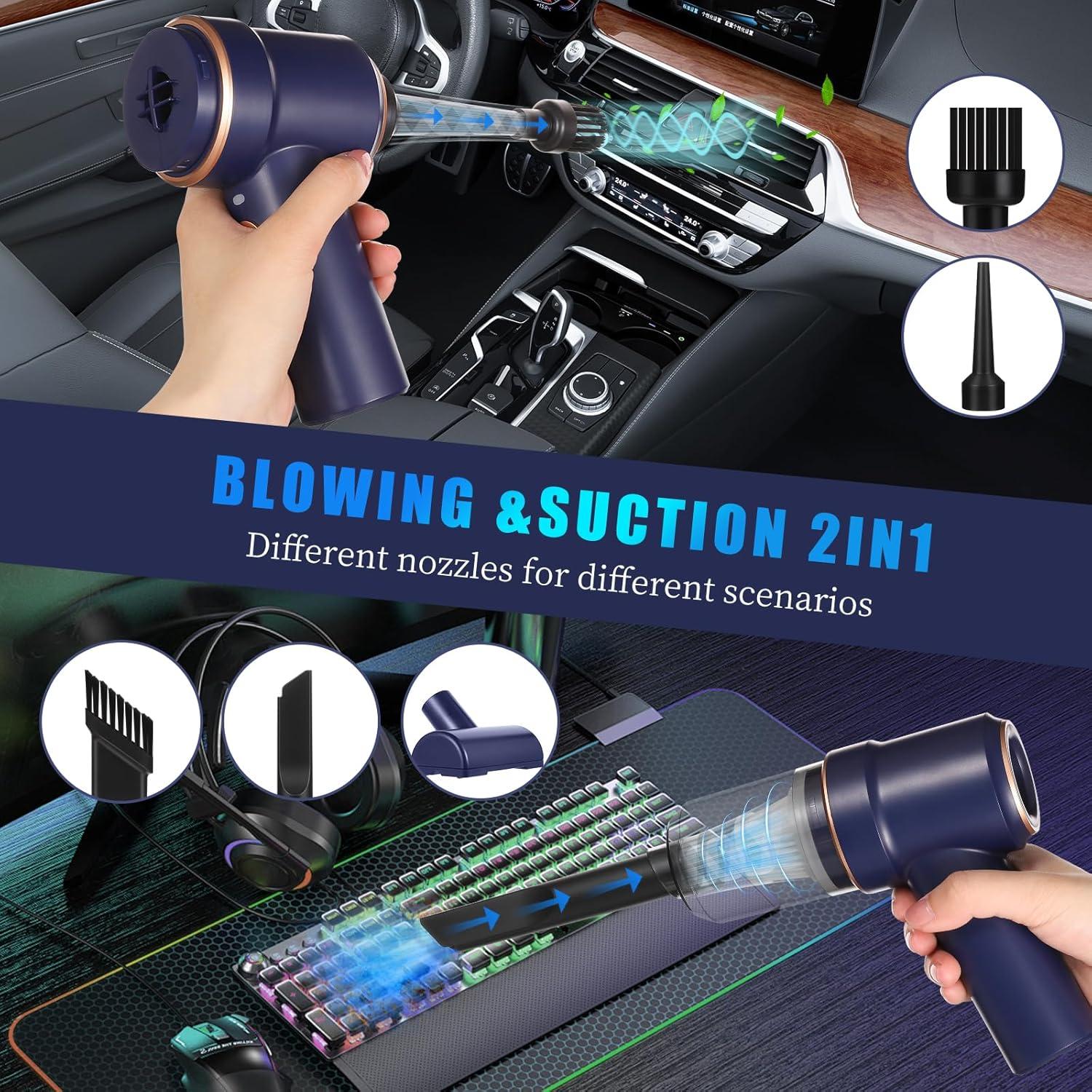 Aspiradora Portátil Inalámbrica Tejecu 120W HEPA Azul